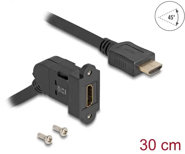 Delock 67157 HDMI adaptér [1x HDMI zástrčka - 1x HDMI zásuvka] černá 0.30 m