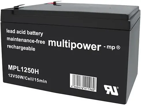 multipower MPL1250H 149748 olověný akumulátor 12 V 14 Ah olověný se skelným rounem (š x v x h) 98 x 100 x 151 mm plochý konektor 6,35 mm bezúdržbové, nepatrné