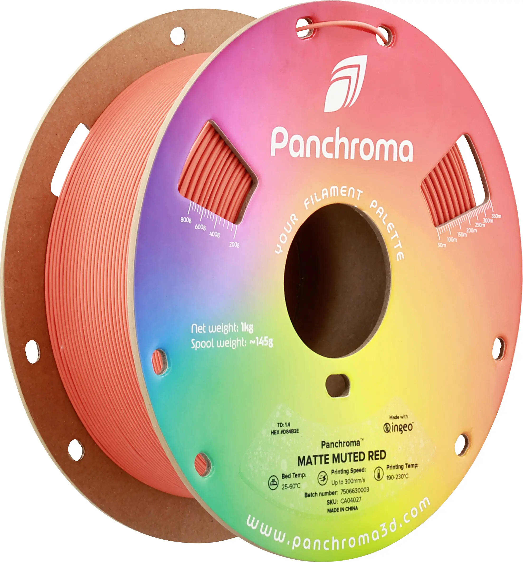 Polymaker CA04027 Panchroma™ Matte vlákno pro 3D tiskárny PLA plast Matná, Nižší obsah plastů 1.75 mm 1000 g Tlumená červená, červená 1 ks
