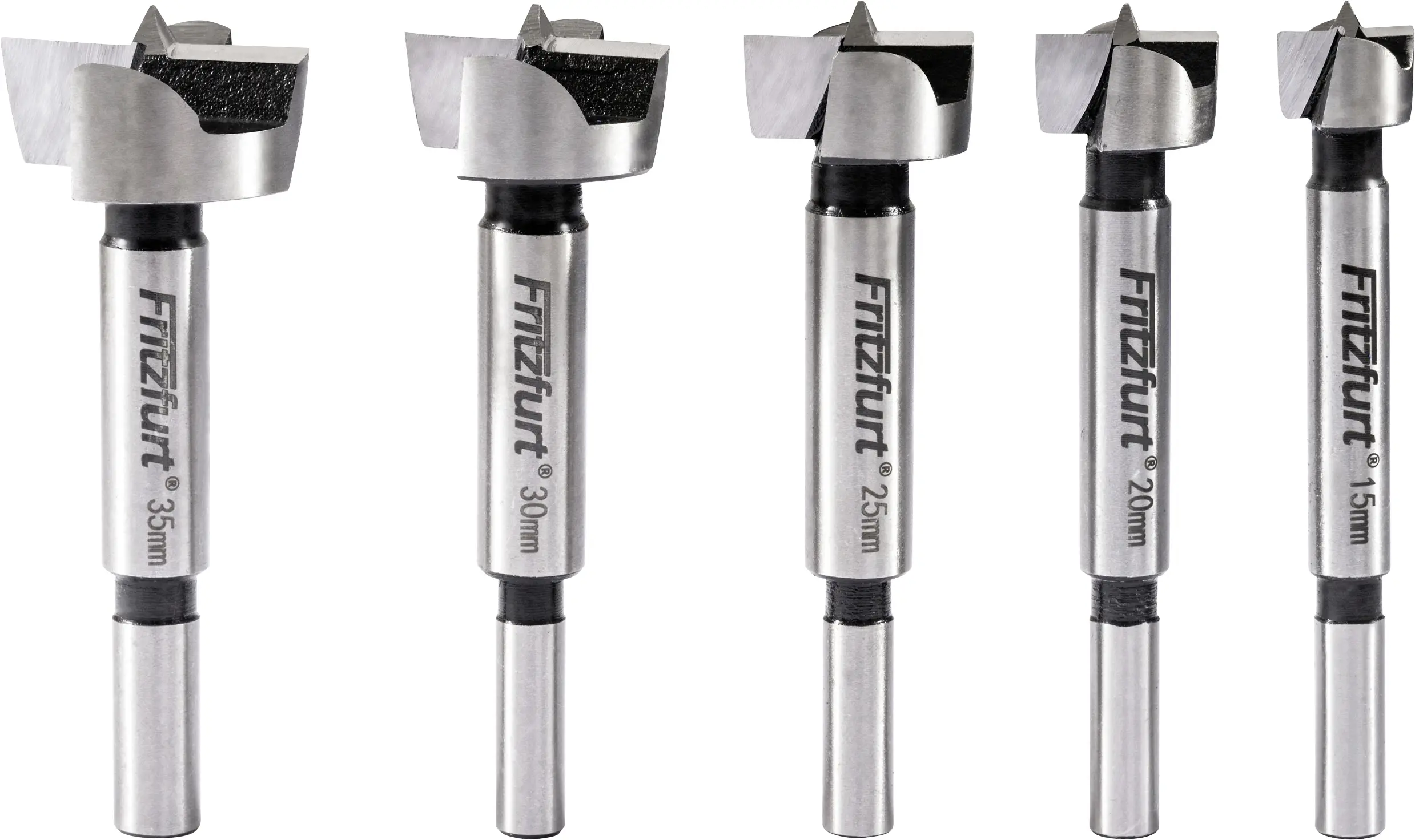 FRITZFURT 2800-3205 sada Foersterových vrtáků 6dílná 15 mm, 20 mm, 25 mm, 30 mm, 35 mm Celková délka 200 mm válcová stopka 1 sada