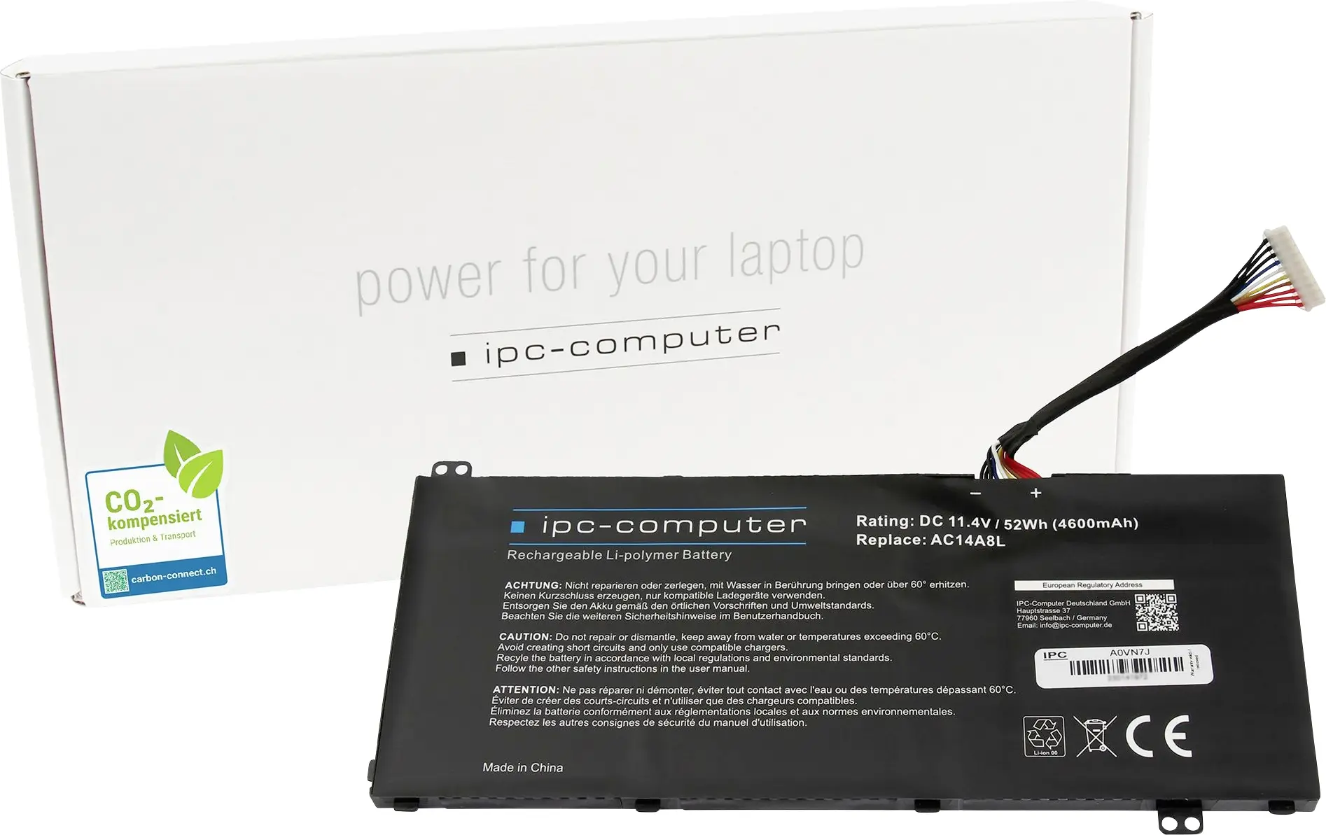 ipc-computer akumulátor do notebooku Akku AC148L-H REPLACE 11.40 V 4600 mAh IPC-Computer