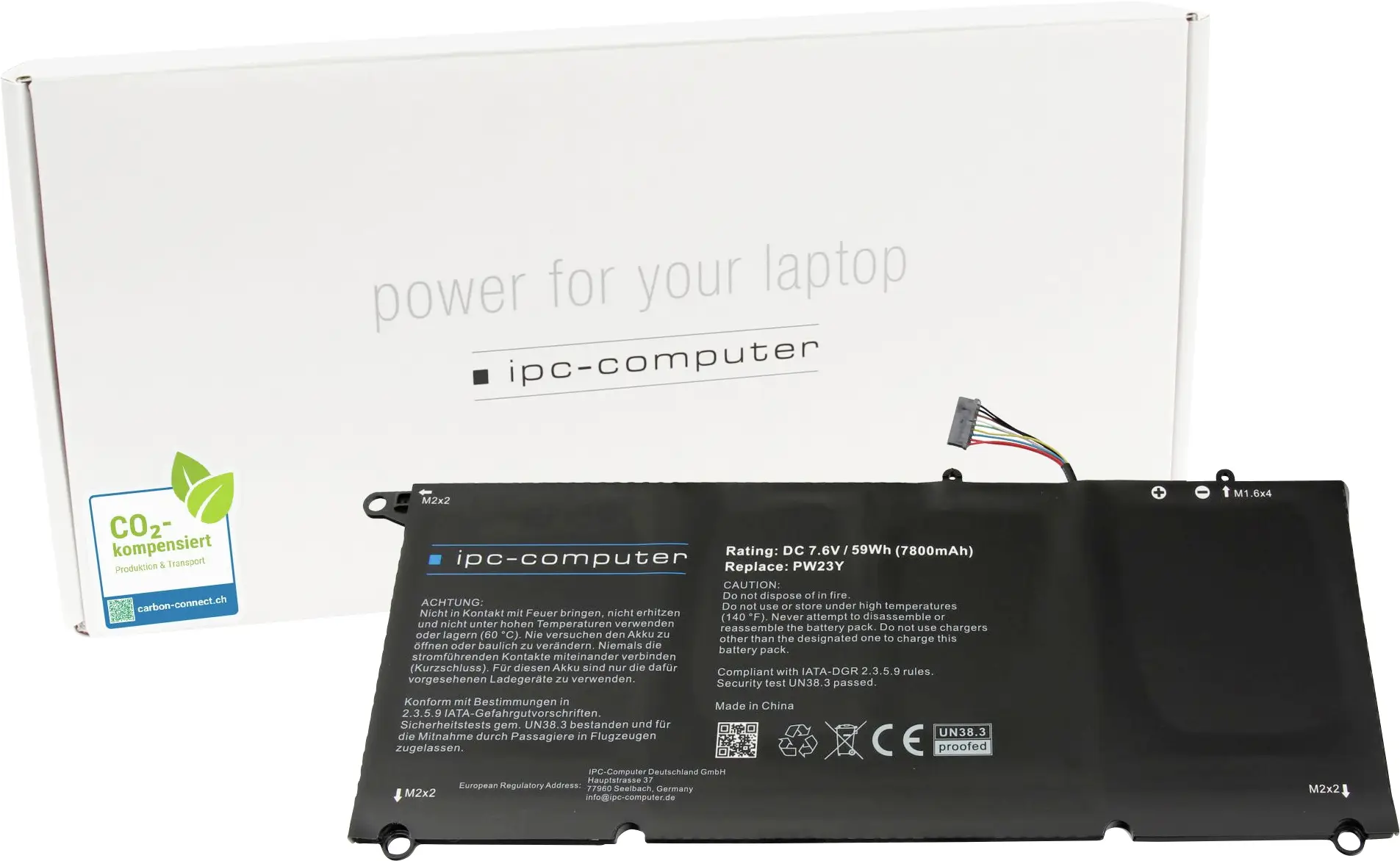 ipc-computer akumulátor do notebooku Akku PW23Y REPLACE 7.60 V 7800 mAh IPC-Computer