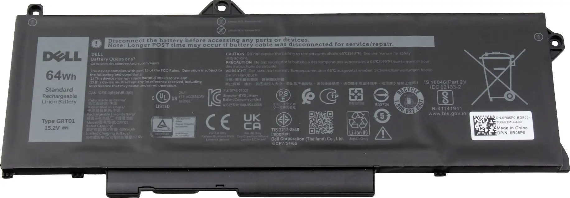 Dell akumulátor do notebooku Akku GRT01 15.20 V 4000 mAh Dell