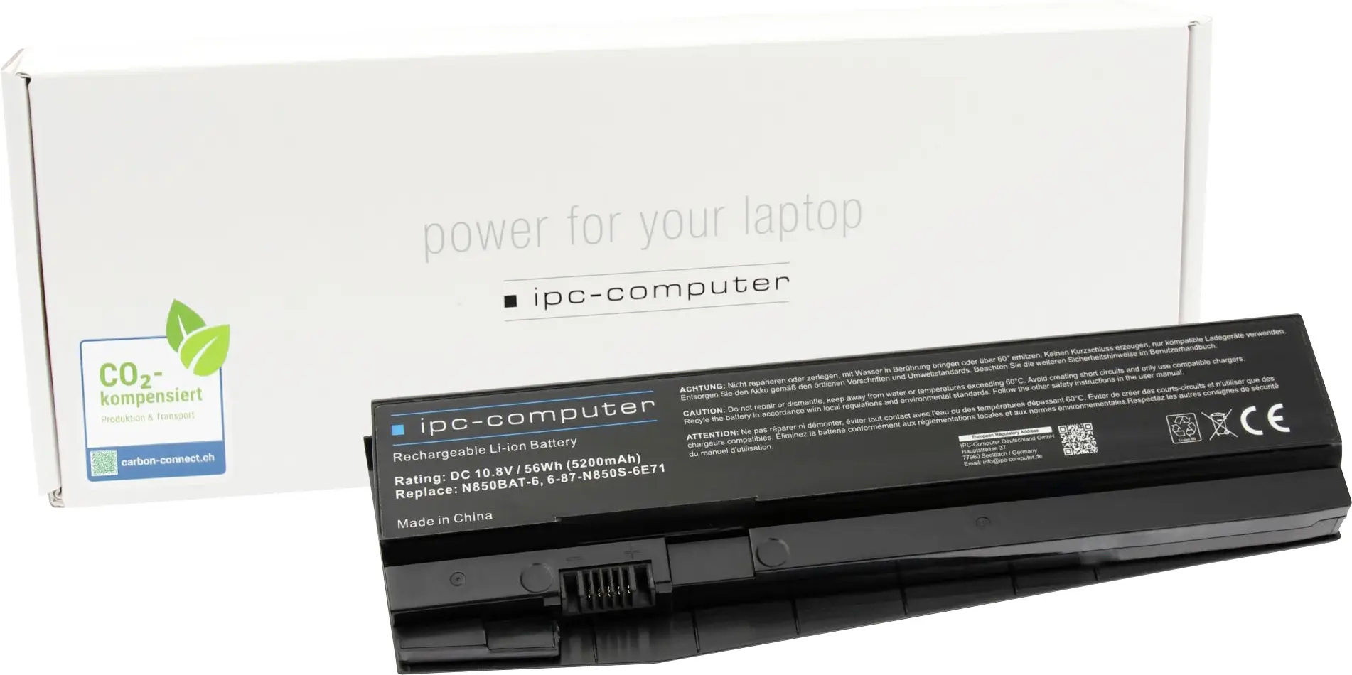 ipc-computer akumulátor do notebooku Akku N850 REPLACE 10.80 V 5200 mAh IPC-Computer