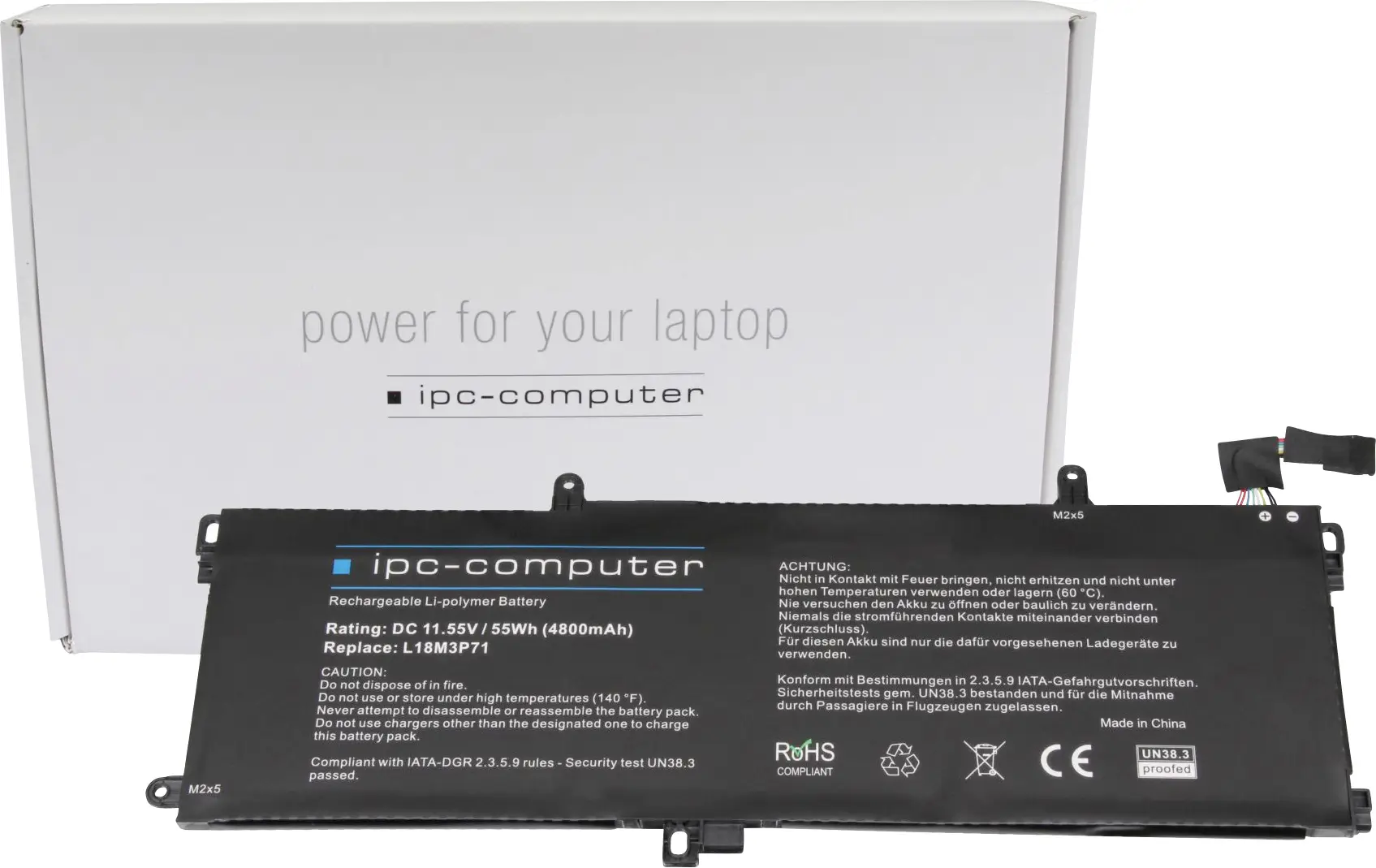 ipc-computer akumulátor do notebooku Akku L18M3P71 REPLACE 11.55 V 4800 mAh IPC-Computer