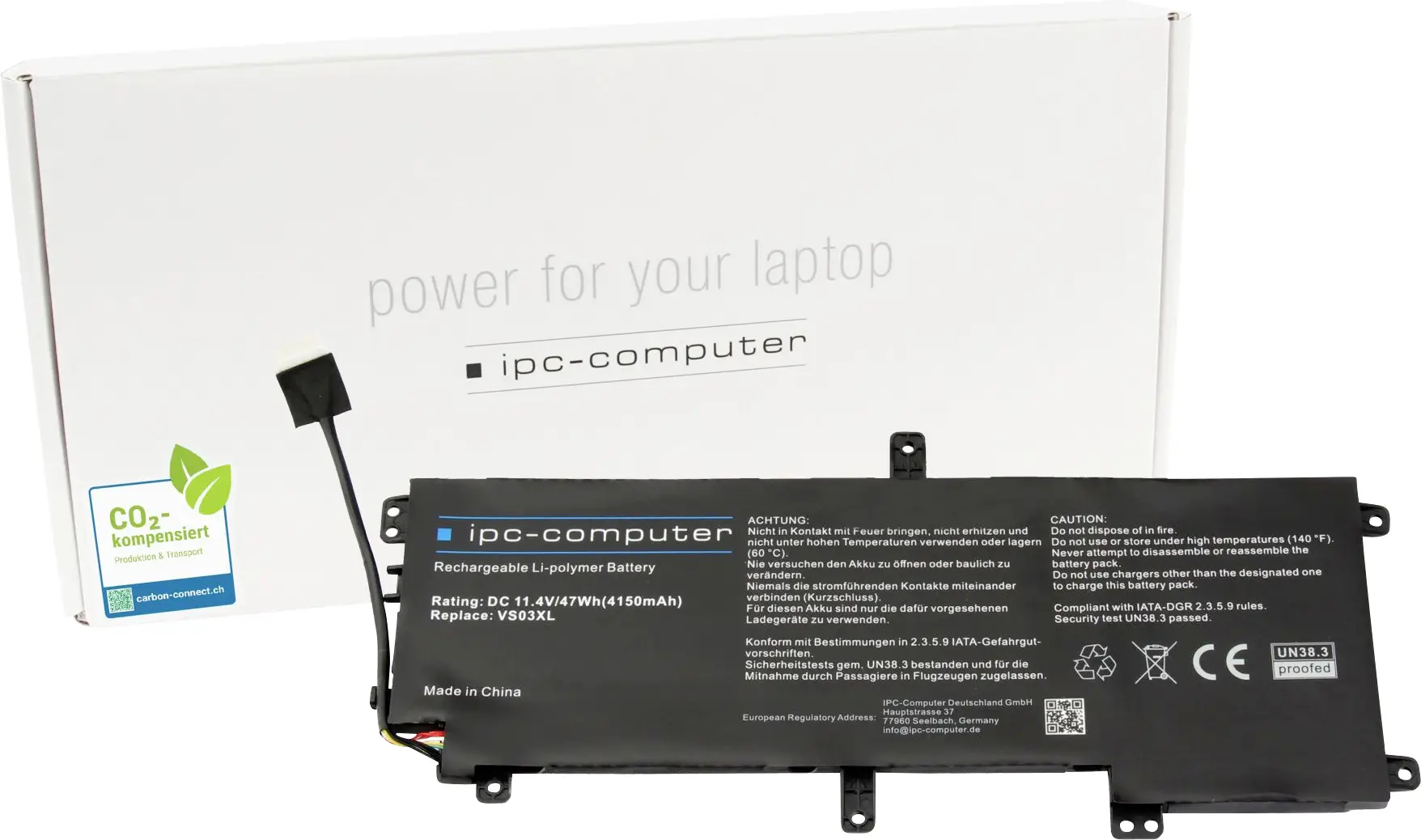 ipc-computer akumulátor do notebooku Akku VS03XL Repl 11.40 V 4150 mAh IPC-Computer