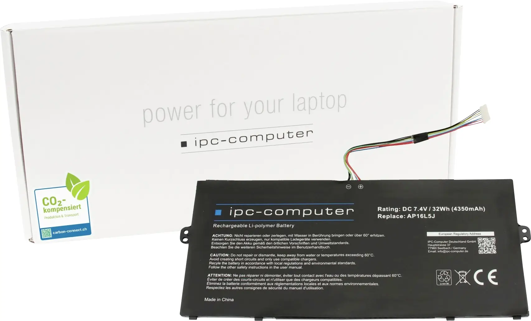 ipc-computer akumulátor do notebooku Akku AP16L5J REPLACE 7.40 V 4350 mAh IPC-Computer