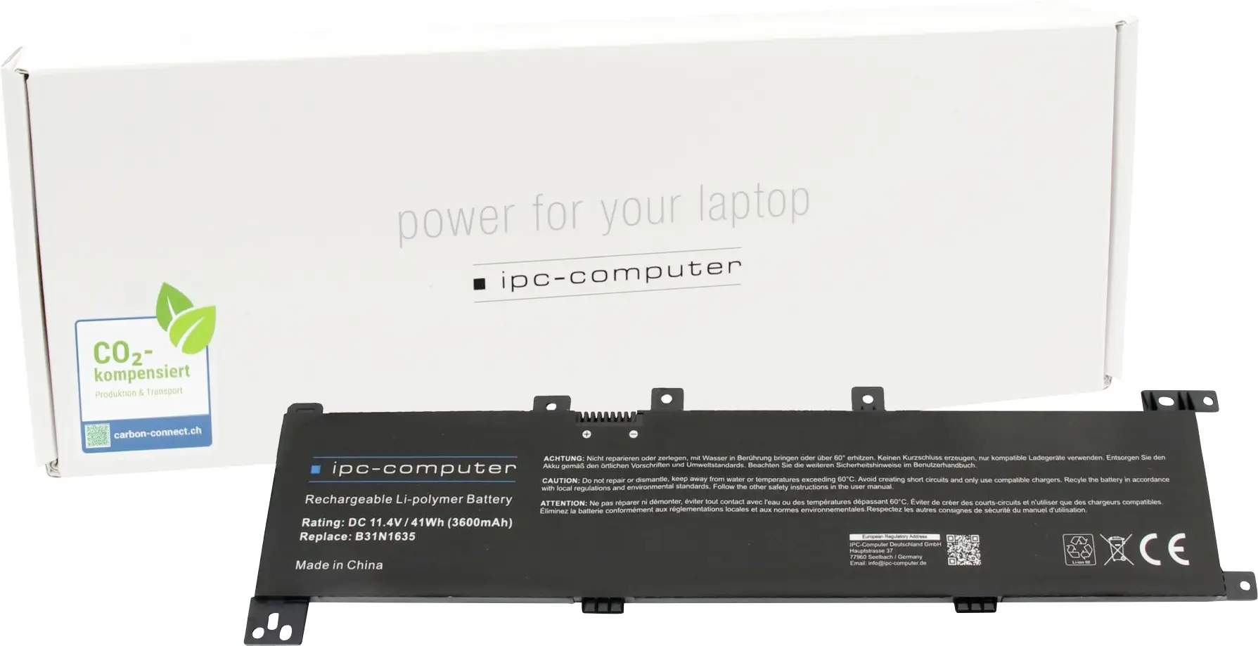 ipc-computer akumulátor do notebooku Akku B31N1635 REPLACE 11.40 V 3600 mAh IPC-Computer