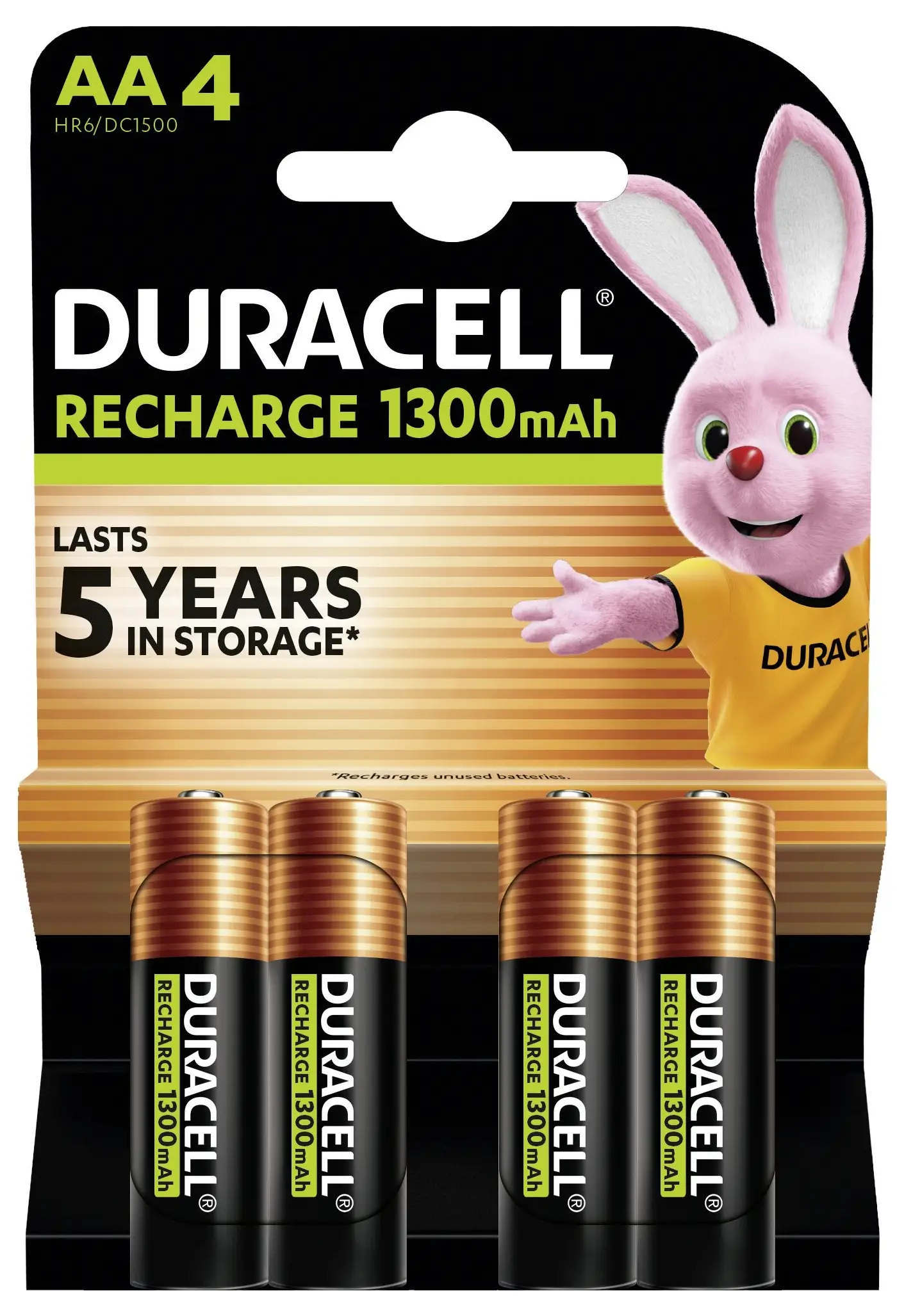 Duracell Duracell Rechargeable - Batterie 4 x AA-Typ - NiMH - (wiederaufladbar) akumulátor AA, Ni-MH, 1300 mAh, 1.2 V, 1 ks Duracell Duracell Rechargeable - Batterie 4 x AA-Typ - NiMH - (wiederaufladbar) akumulátor AA, Ni-MH, 1300 mAh, 1.2 V, 1 ks