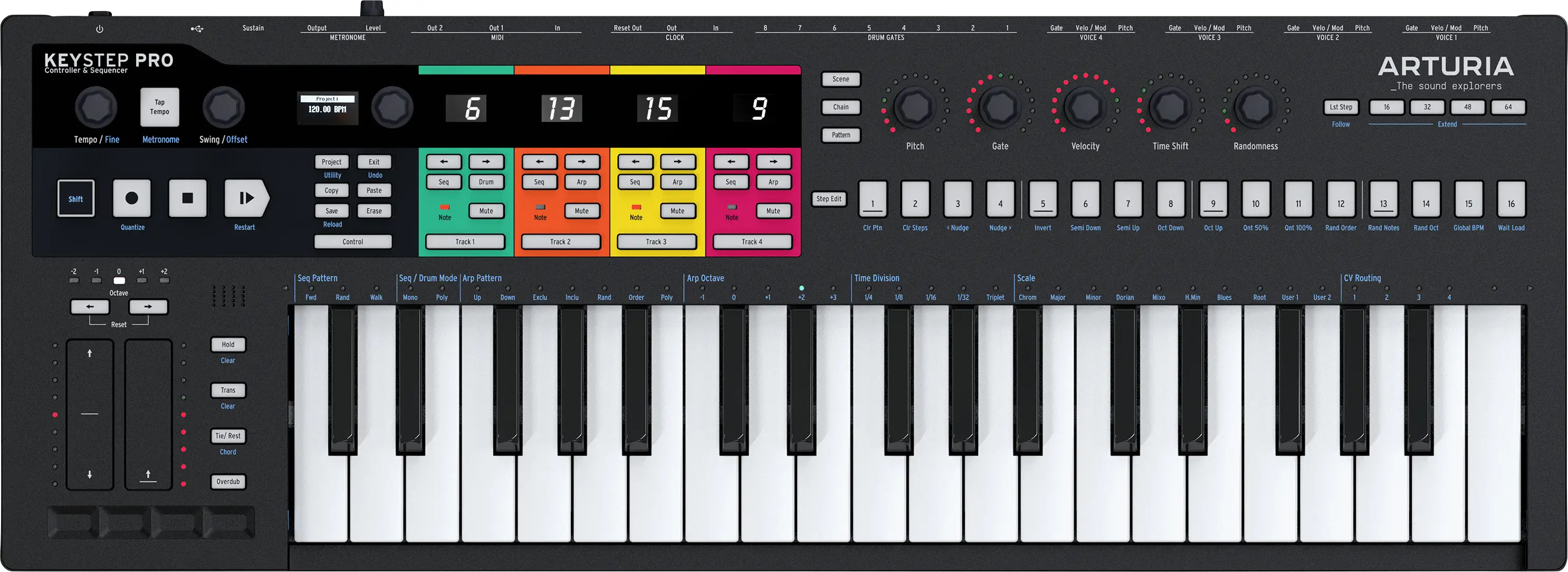 Arturia KeyStep Pro klávesy černá mini tlačítka Arturia KeyStep Pro klávesy černá mini tlačítka