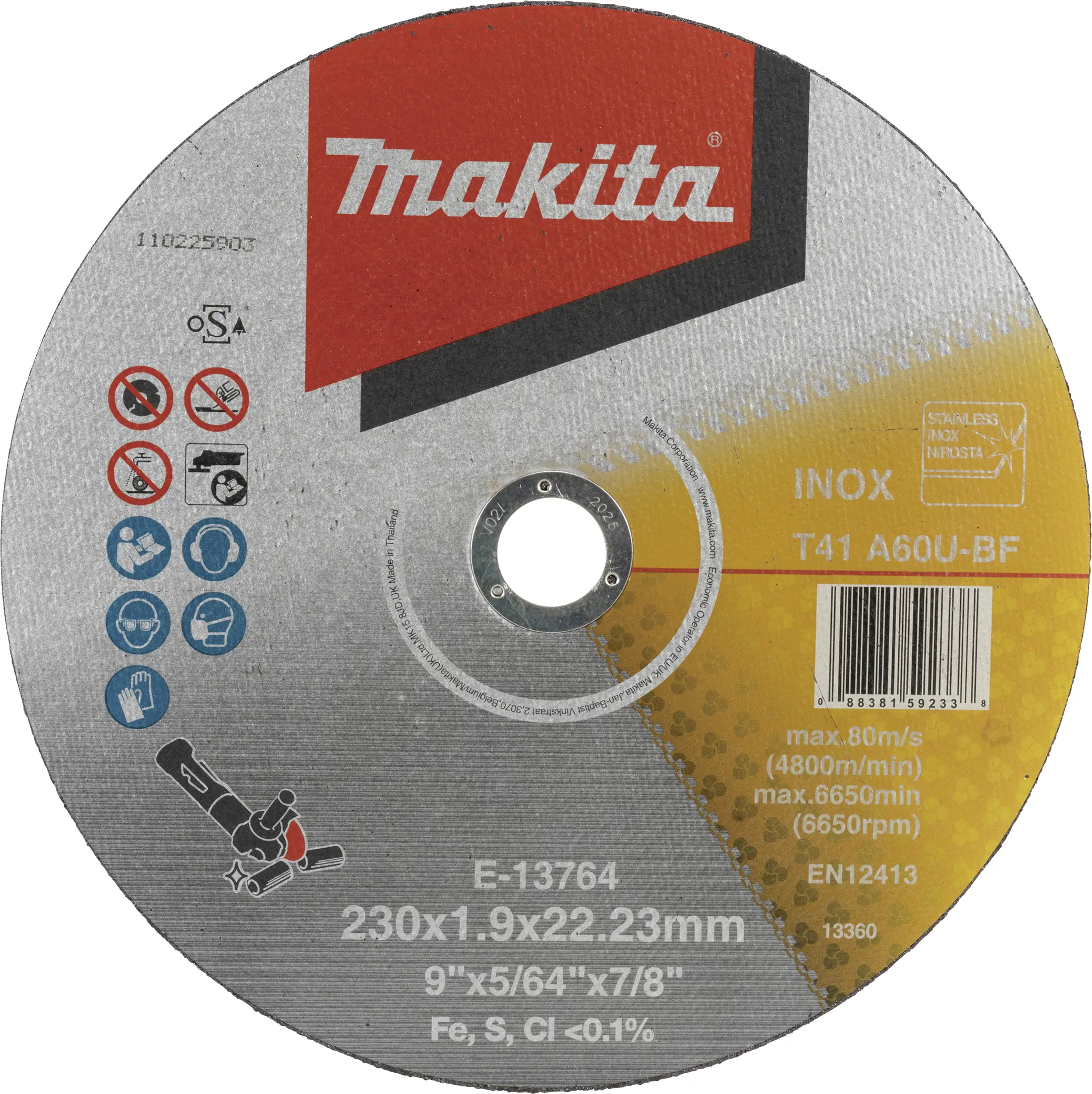Makita E-13764 E-13764 Řezný kotouč 230 mm 1 ks Makita E-13764 E-13764 Řezný kotouč 230 mm 1 ks
