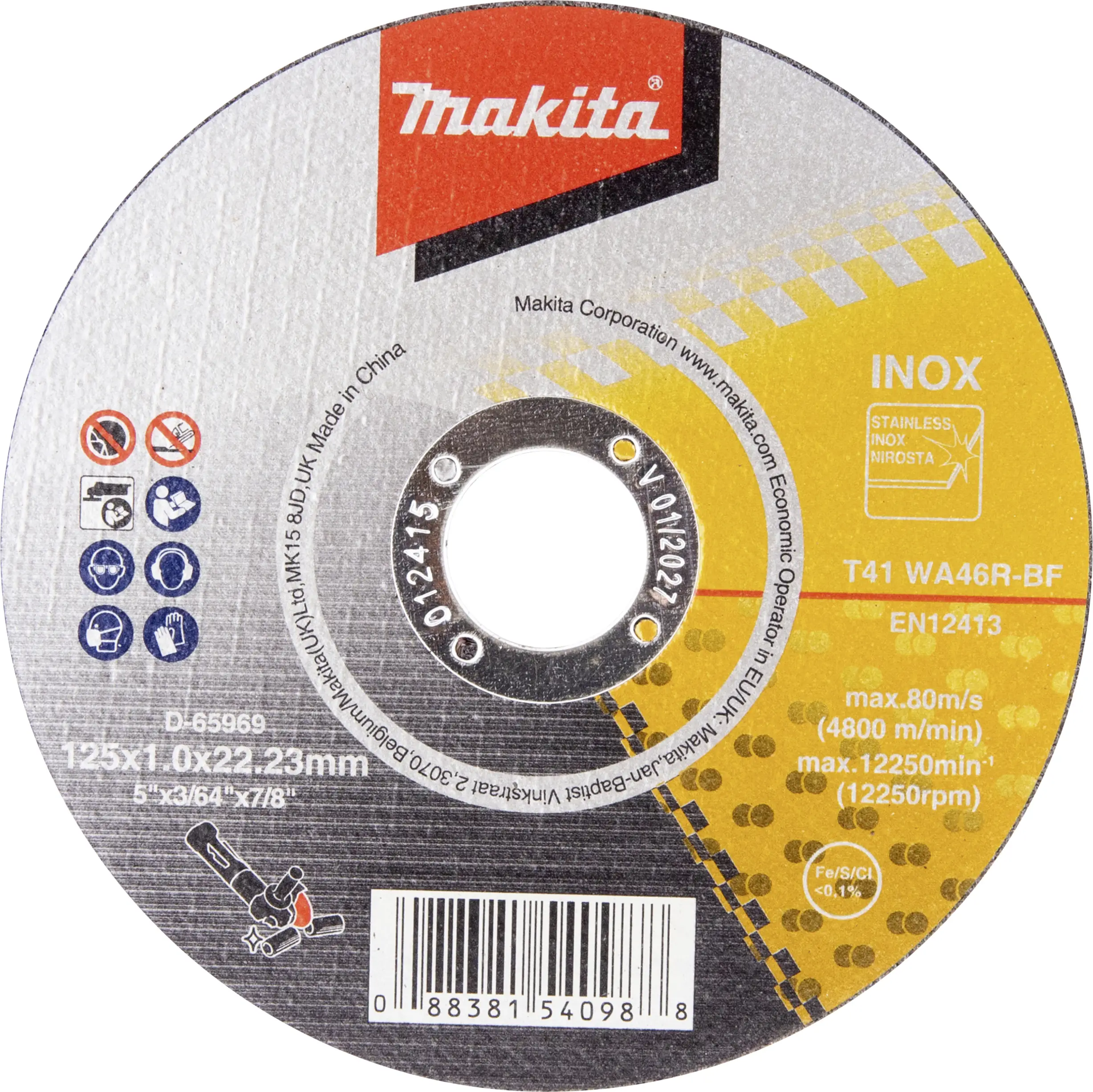 Makita D-65969-50 sada řezných kotoučů 125 mm 50 ks Nerezová ocel Makita D-65969-50 sada řezných kotoučů 125 mm 50 ks Nerezová ocel