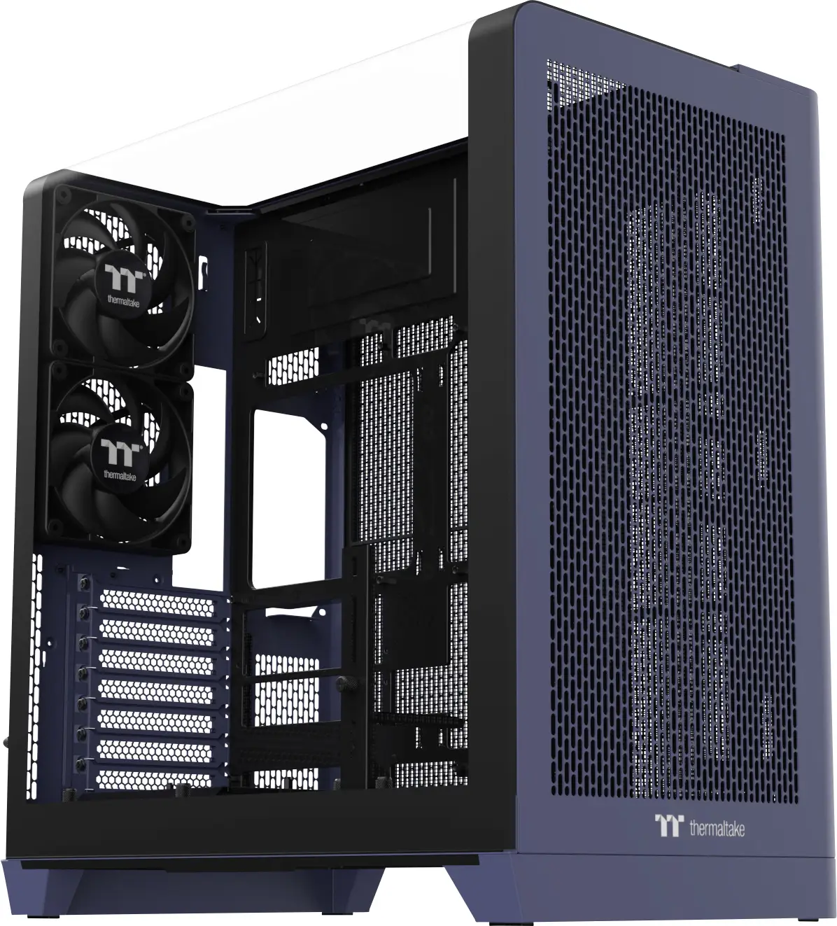 Thermaltake View 390 Air Future Dusk PC skříň tmavě modrá prachový filtr, integrované osvětlení, 2 předinstalované ventilátory Thermaltake View 390 Air Future Dusk PC skříň tmavě modrá prachový filtr, integrované osvětlení, 2 předinstalované ventilátory