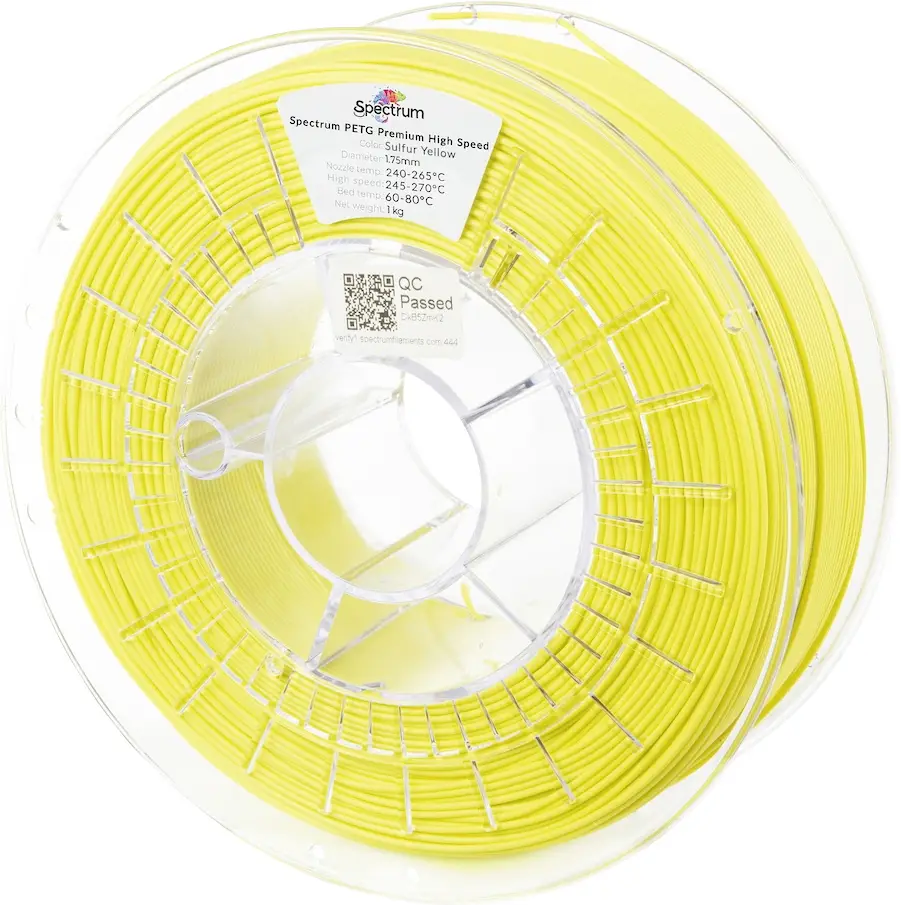 Spectrum Filaments 81547 PETG Premium High Speed vlákno pro 3D tiskárny PETG plast Filament pro vysokorychlostní 3D tisk, chemicky odolné 1.75 mm 1000 g Sírově