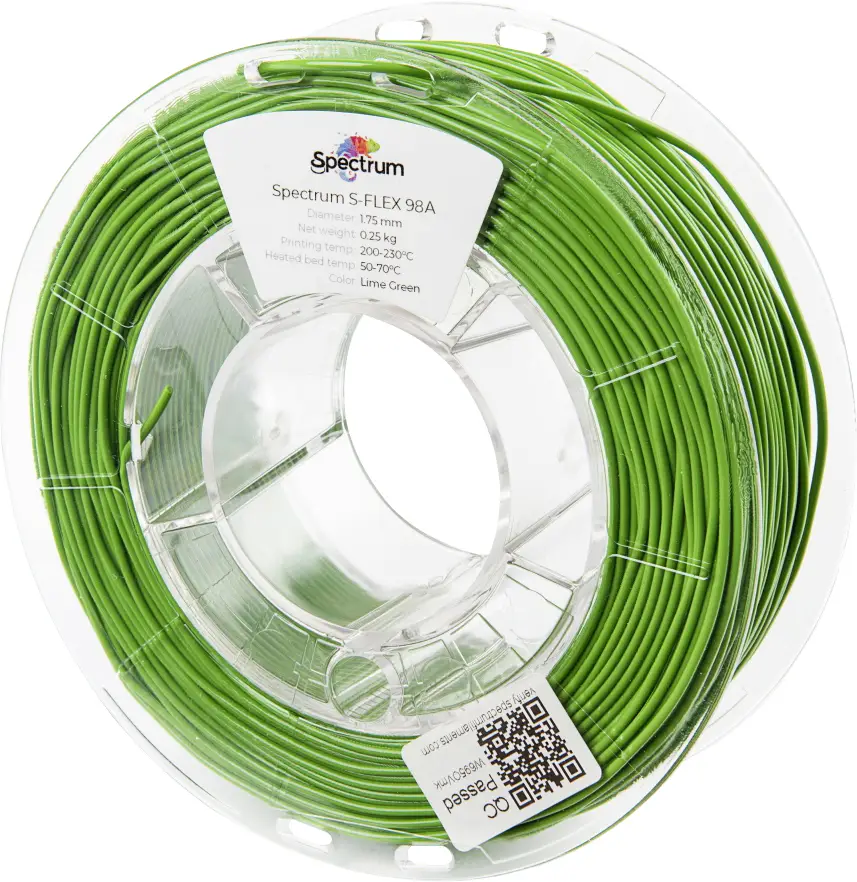 Spectrum Filaments 80527 S-Flex 98A vlákno pro 3D tiskárny pružné vlákno flexibilní, chemicky odolné, Bez prodlevy 1.75 mm 250 g Limetková zelená, zelená 1 ks Spectrum Filaments 80527 S-Flex 98A vlákno pro 3D tiskárny pružné vlákno flexibilní, chemicky odolné, Bez prodlevy 1.75 mm 250 g Limetková zelená, zelená 1 ks