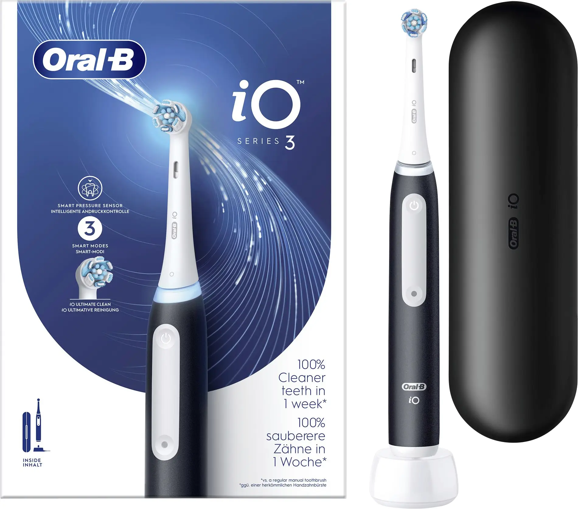 Oral-B Braun Oral-B iO Series 3 Matt Black Elek elektrický kartáček na zuby, černá, bílá, 8006540731536 Oral-B Braun Oral-B iO Series 3 Matt Black Elek elektrický kartáček na zuby, černá, bílá, 8006540731536