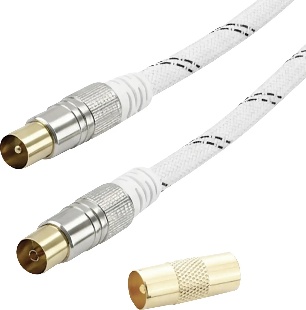 Vivanco antény, SAT kabel 3 m 120 dB pozlacené kontakty bílá