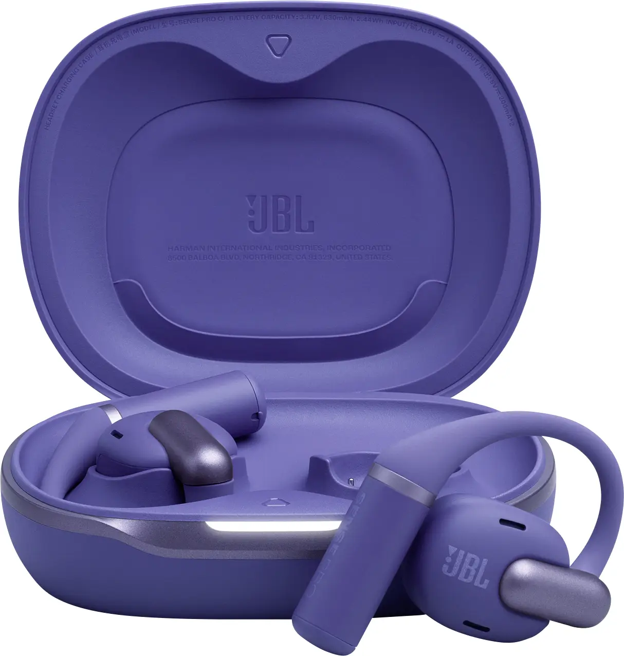 JBL Sense Pro TWS otevřená sluchátka Bez kabelu, Bluetooth® modrá Nabíjecí pouzdro, za uši, dotykové ovládání, voděodolná