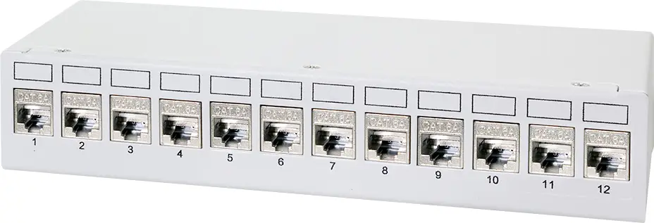 LogiLink NK4093 patch panel CAT 6A šedobílá (RAL 7035) osazený LogiLink NK4093 patch panel CAT 6A šedobílá (RAL 7035) osazený