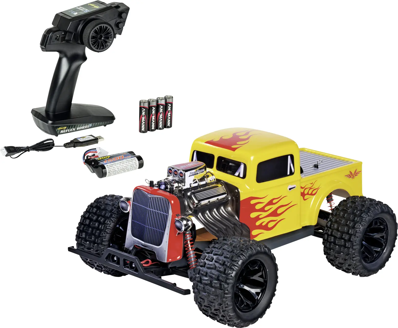 Carson Modellsport Rodstar RTR vícebarevná 1:10 RC model auta elektrický monster truck RtR 2,4 GHz se světelným efektem Carson Modellsport Rodstar RTR vícebarevná 1:10 RC model auta elektrický monster truck RtR 2,4 GHz se světelným efektem