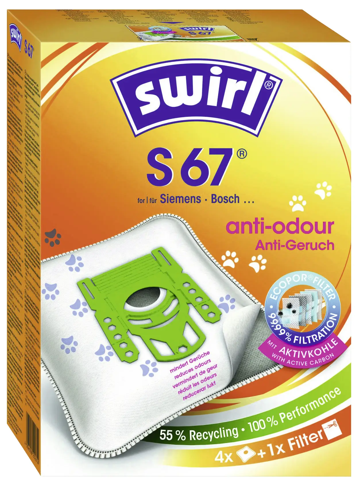Swirl S 67 XL Vorteilspack EcoPor® sáčky do vysavače 1 ks