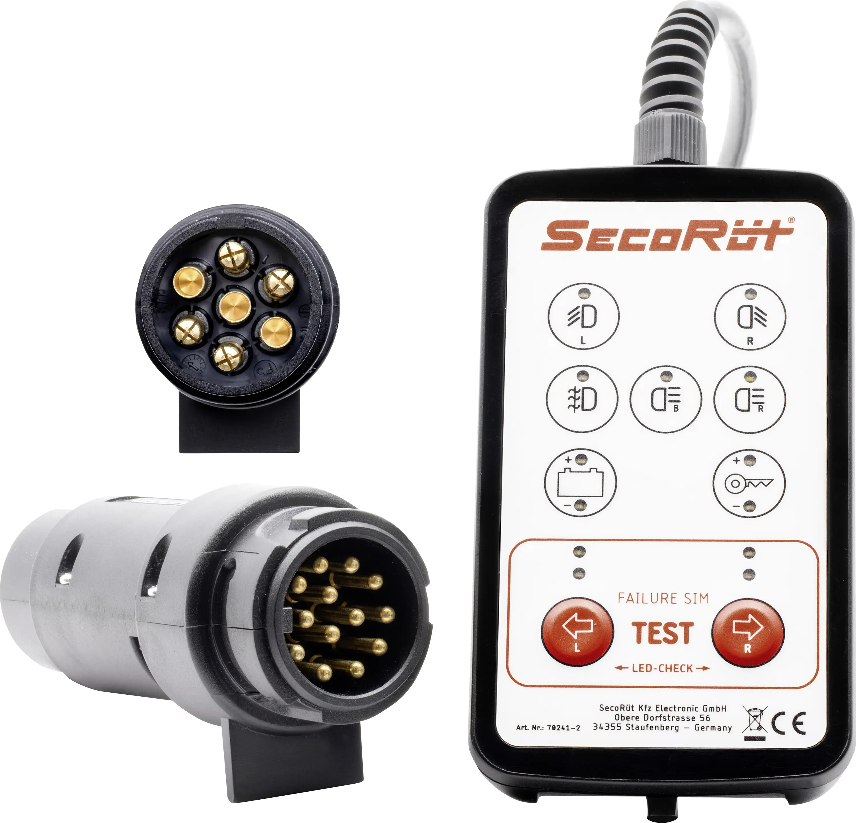 SecoRüt 70241.2 SecoRüt Prüfbox für Anhängersteckdosen 7 und 13 Polig (12 Volt) tester tahače 12 V počet pólů:7 a 13 SecoRüt 70241.2 SecoRüt Prüfbox für Anhängersteckdosen 7 und 13 Polig (12 Volt) tester tahače 12 V počet pólů:7 a 13