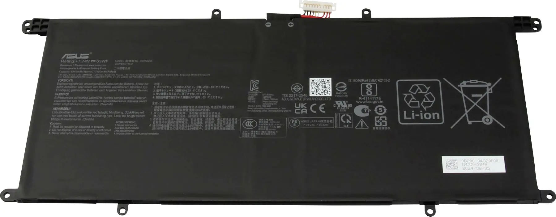 Asus akumulátor do notebooku Akku 0B200-04320000 7.74 V 8140 mAh Asus