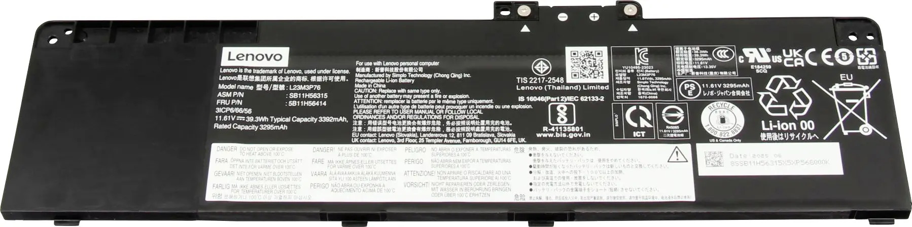 Lenovo akumulátor do notebooku Akku 5B11H56414 11.61 V 3390 mAh Lenovo Lenovo akumulátor do notebooku Akku 5B11H56414 11.61 V 3390 mAh Lenovo