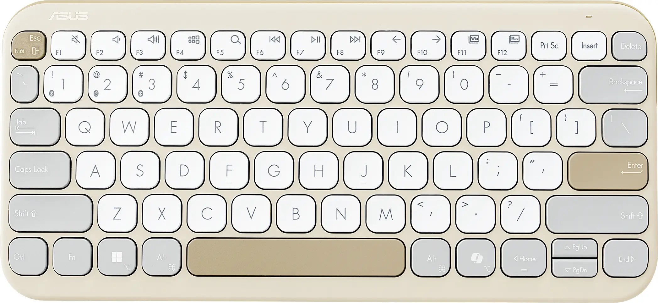 Asus KW100 KEYBOARD/BG/GE/81 klávesnice, přenos Bluetooth®, béžová, šedá, bílá Asus KW100 KEYBOARD/BG/GE/81 klávesnice, přenos Bluetooth®, béžová, šedá, bílá