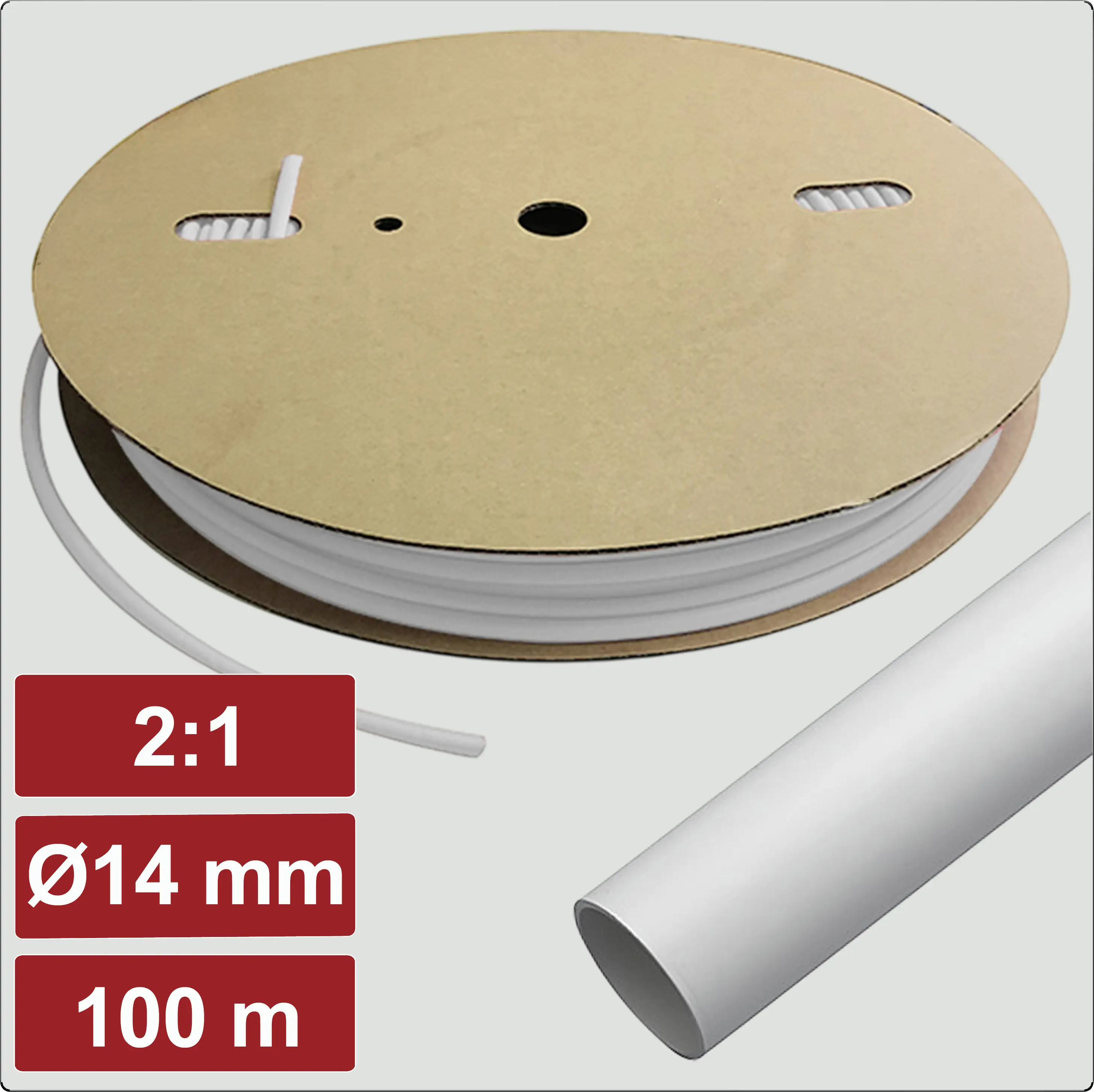 Electronic Garage EG25CA029 smršťovací bužírka bez lepidla bílá 14 mm 7 mm Poměr smrštění:2:1 100 m Electronic Garage EG25CA029 smršťovací bužírka bez lepidla bílá 14 mm 7 mm Poměr smrštění:2:1 100 m