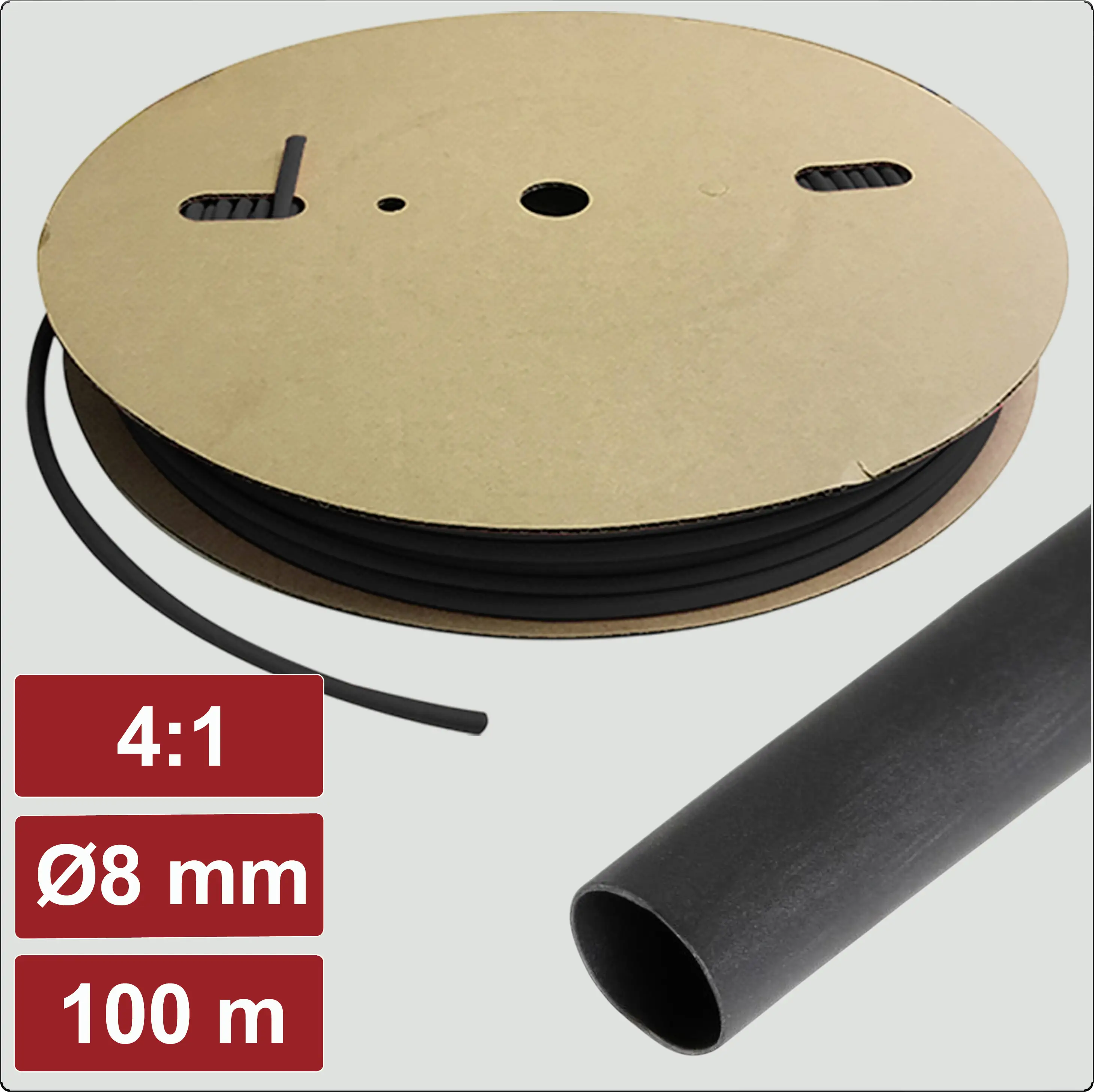 Electronic Garage EG25CA108 smršťovací bužírka s lepidlem černá 8 mm 2 mm Poměr smrštění:4:1 100 m