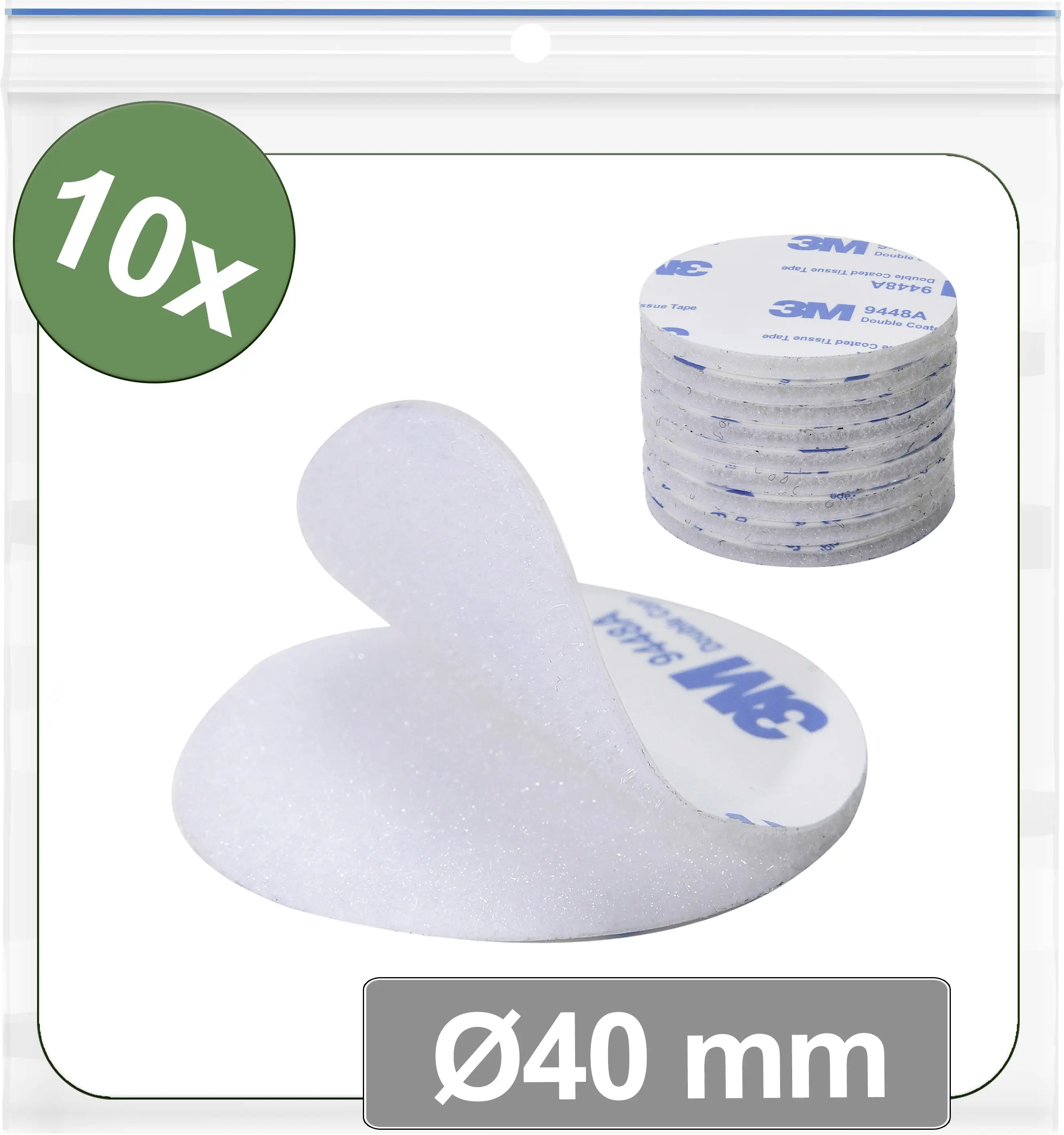 Quadrios 25CA679 kulaté suché zipy, lepicí, háčková a flaušová část, (Ø) 40 mm, bílá, 10 ks Quadrios 25CA679 kulaté suché zipy, lepicí, háčková a flaušová část, (Ø) 40 mm, bílá, 10 ks