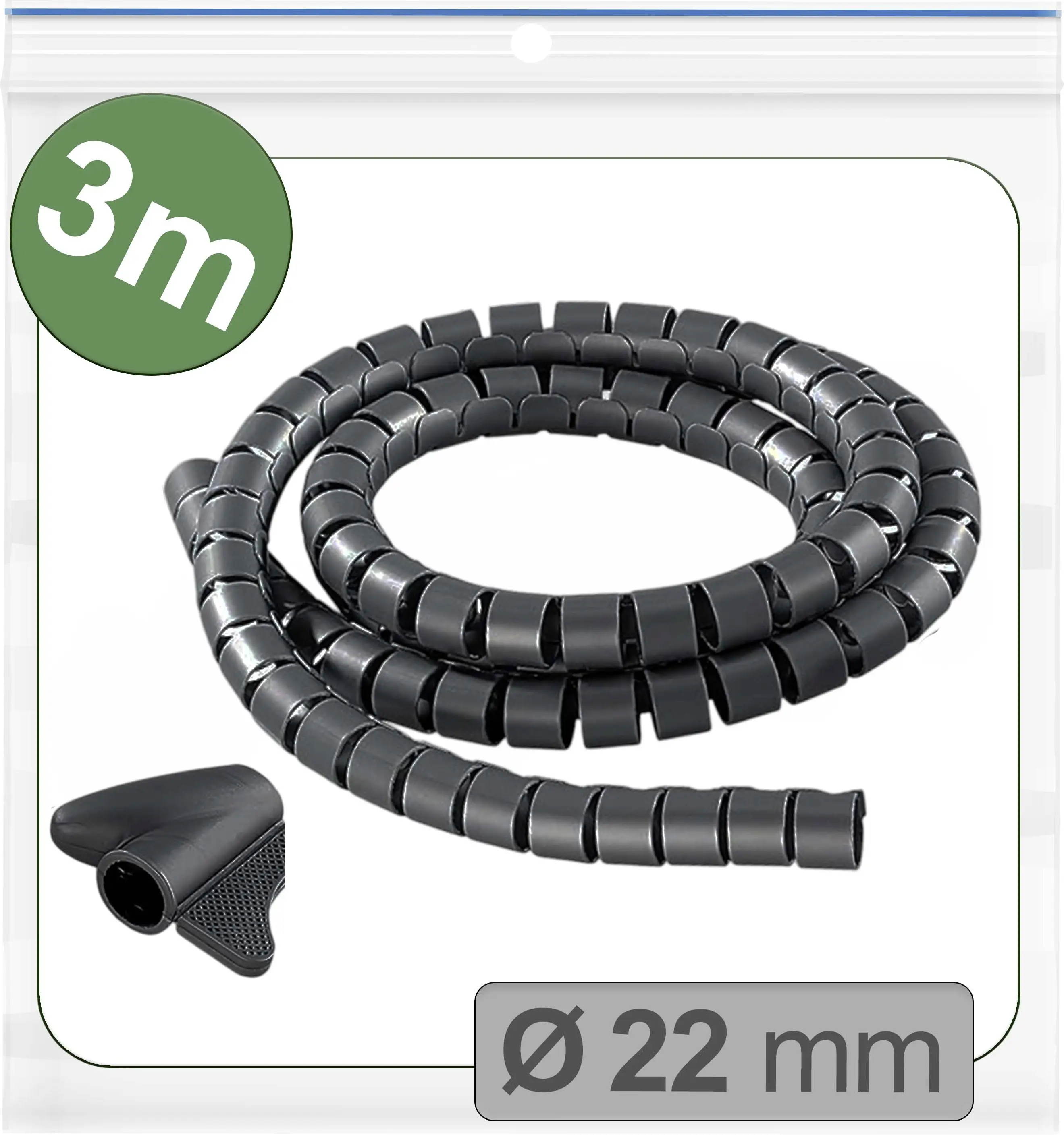 Quadrios 25CA738 25CA738 ochrana kabelu 22 mm (max) černá 3 m
