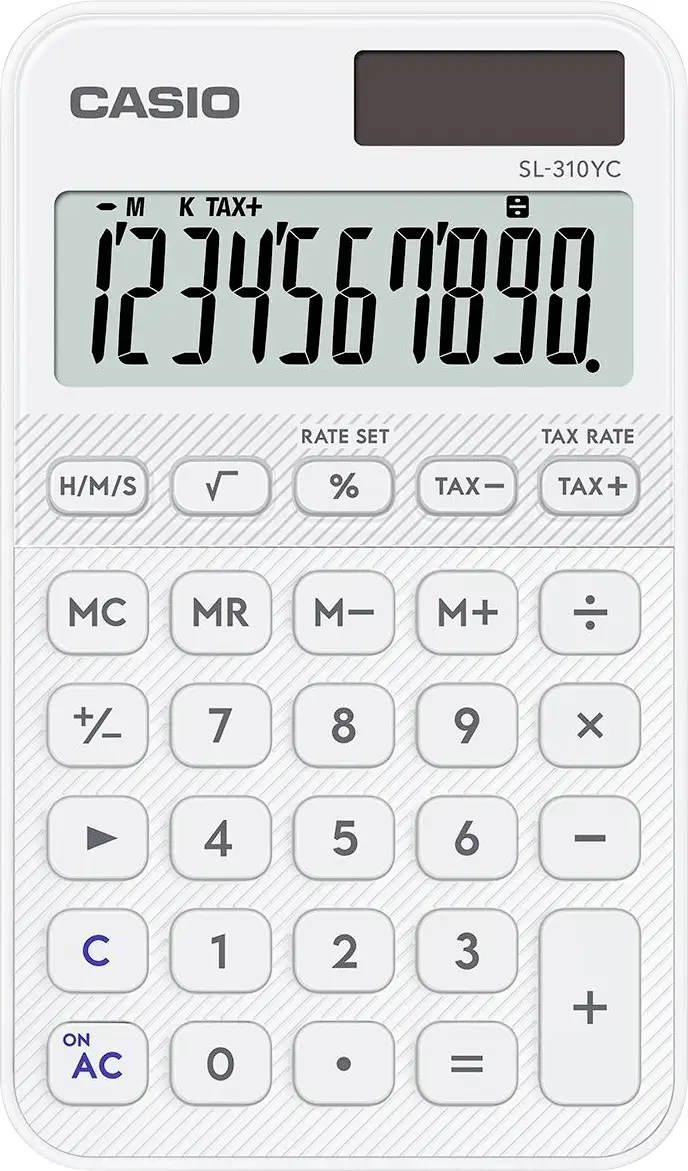Casio kapesní kalkulačka, displej (počet míst) 10, bílá Casio kapesní kalkulačka, displej (počet míst) 10, bílá