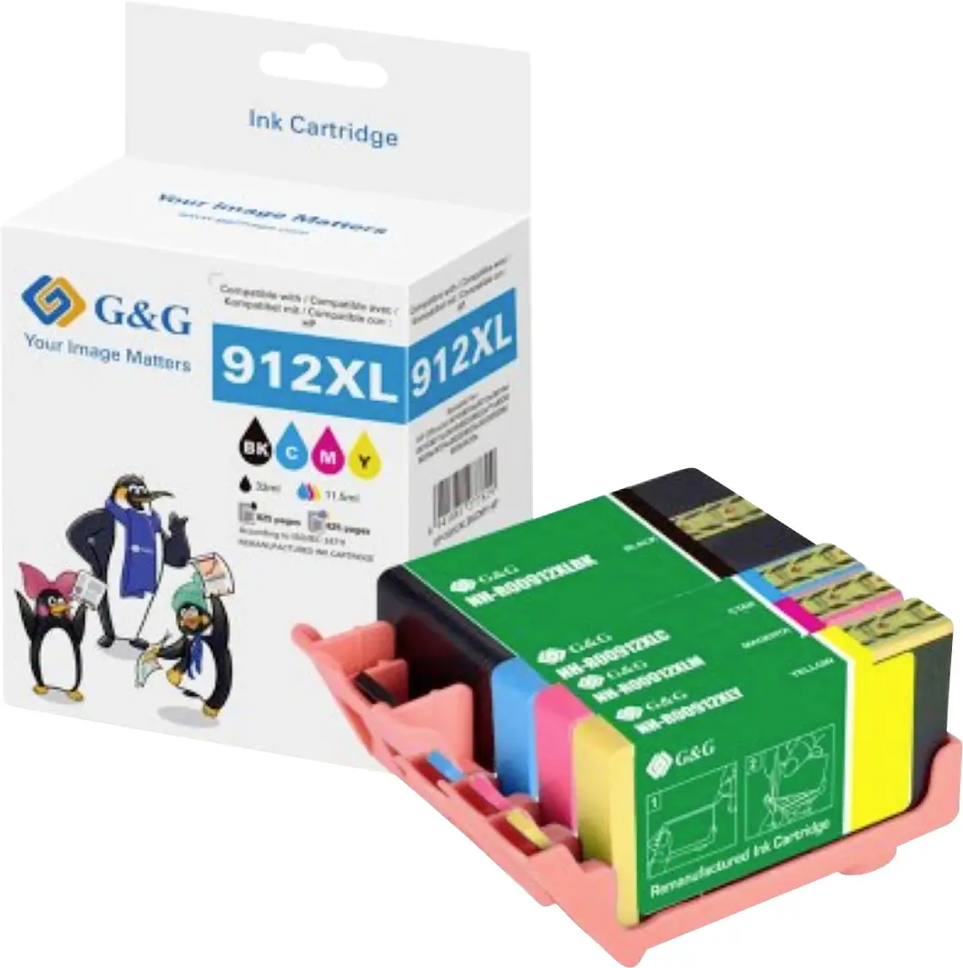 G&G Ink kompatibilní černá, azurová, purppurová, žlutá GP-H912XLBKCMY-4P