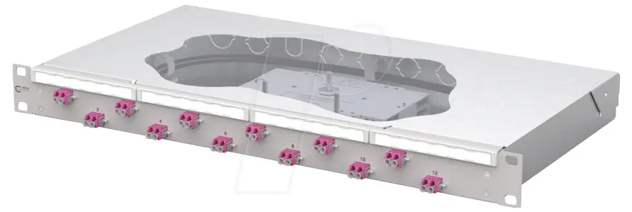 Metz Connect OpDAT fix2 Patchfeld splice 12xLC-D OM4 patch panel 483 mm (19) Kabel 1 U světle šedá osazený Metz Connect OpDAT fix2 Patchfeld splice 12xLC-D OM4 patch panel 483 mm (19) Kabel 1 U světle šedá osazený
