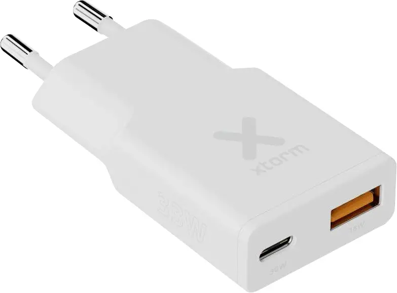 XTORM Go2 Series SlimLine nabíjecí adaptér, 1x USB A , 1x USB-C®, 33 W, Dodávka energie, Quick Charge 3.0, bílá