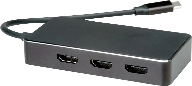 Value USB-C® adaptér [1x USB-C® zástrčka - 3x HDMI zásuvka] VALUE Multi-Display Adapter USB Typ C - 10 cm 4K UHD