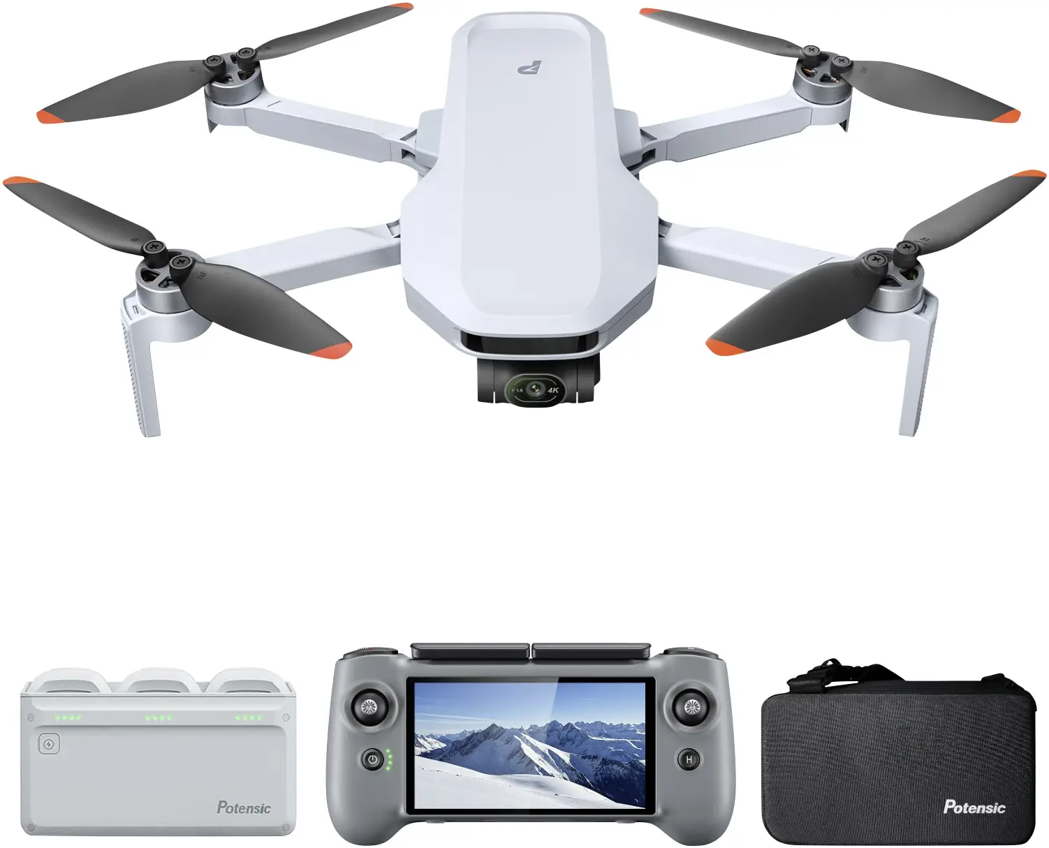 Potensic ATOM 2 Fly More Combo (RC PTD 1) dron RtF s kamerou, GPS šedá