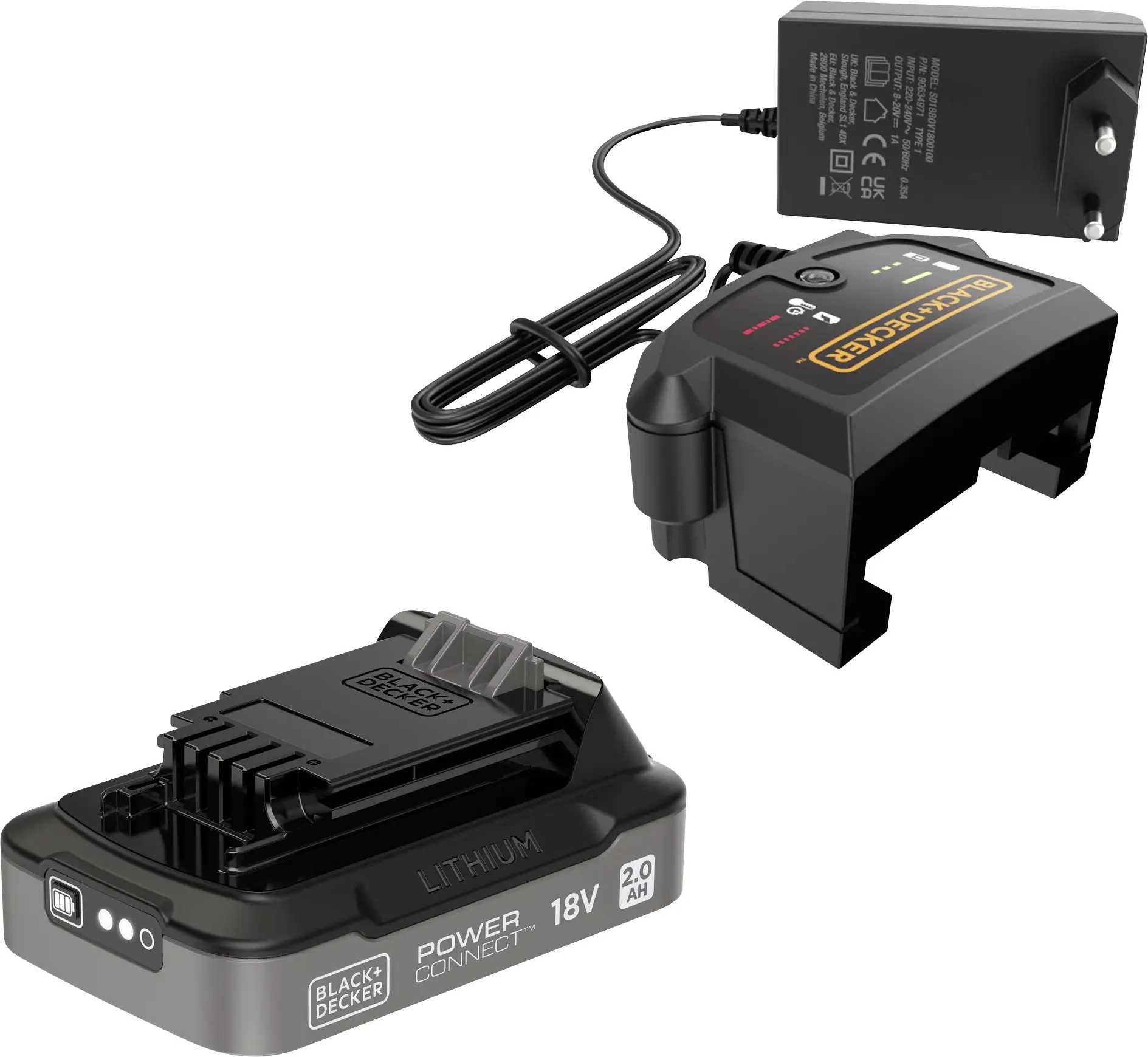 Black & Decker BDL2018S1B-QW akumulátor do nářadí a nabíječka 18 V 2 Ah Li-Ion Black & Decker BDL2018S1B-QW akumulátor do nářadí a nabíječka 18 V 2 Ah Li-Ion