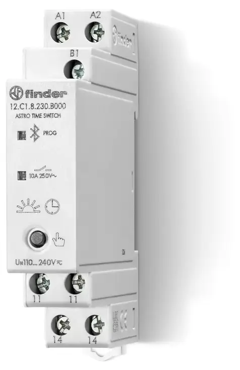 Finder 12.C1.8.230.B000 časovač, digitální, Astro program, denní program, 2500 VA Finder 12.C1.8.230.B000 časovač, digitální, Astro program, denní program, 2500 VA