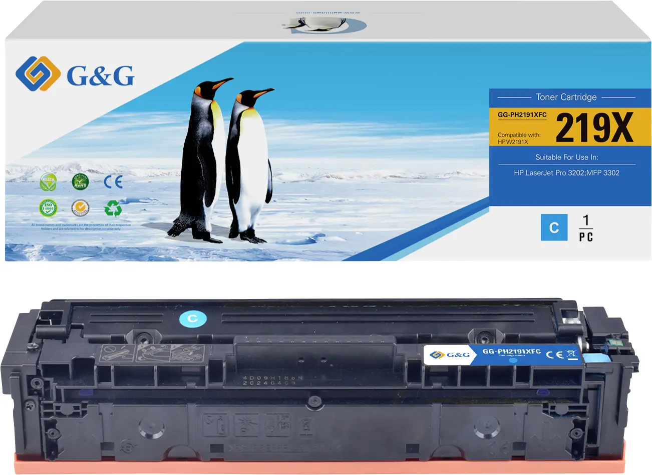 G&G Toner náhradní HP 219X + W2191X azurová GG-PH2191XFC G&G Toner náhradní HP 219X + W2191X azurová GG-PH2191XFC