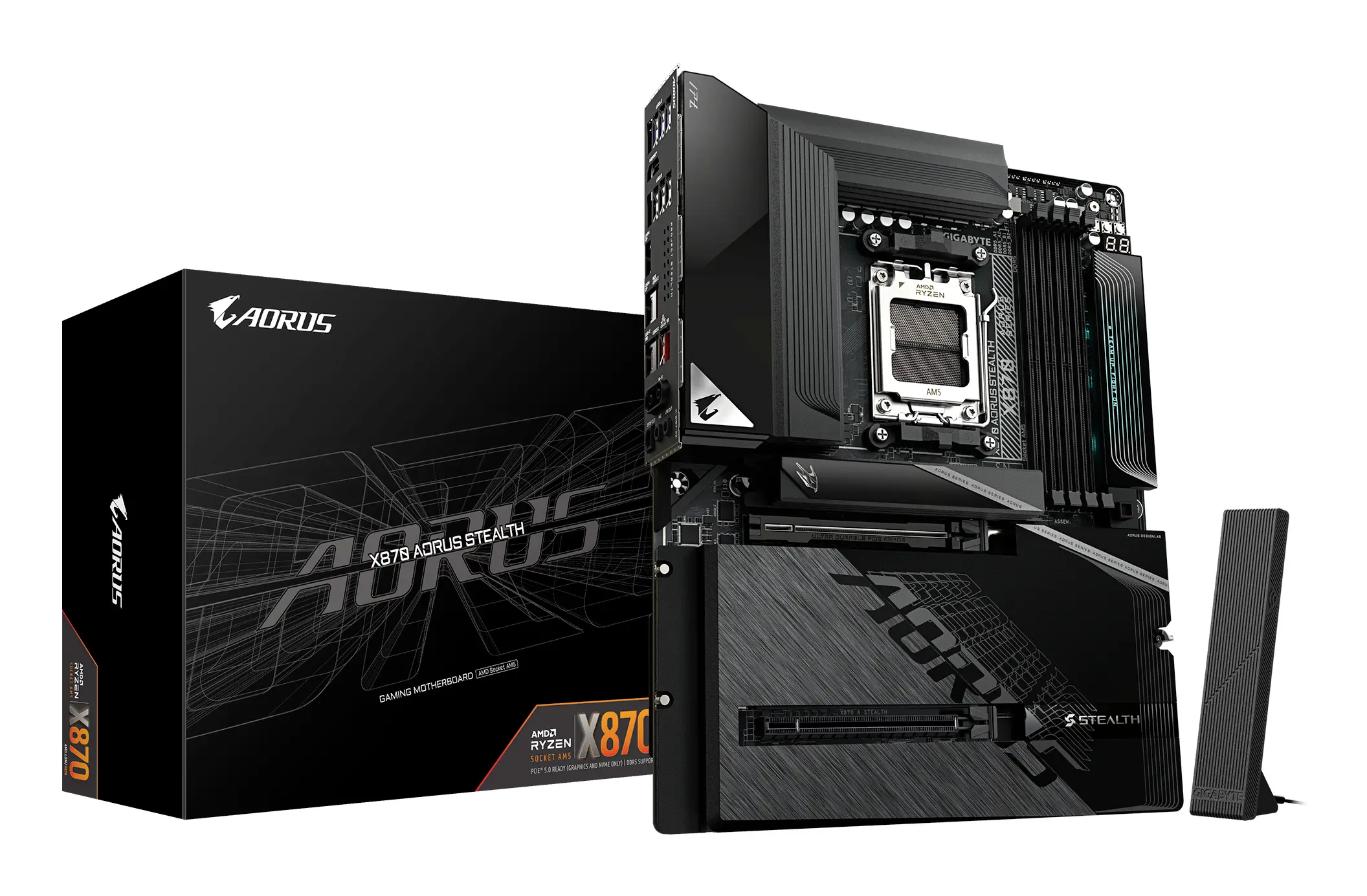 Gigabyte X870 AORUS STEALTH Základní deska Socket (PC) AMD AM5 Tvarový faktor ATX Gigabyte X870 AORUS STEALTH Základní deska Socket (PC) AMD AM5 Tvarový faktor ATX