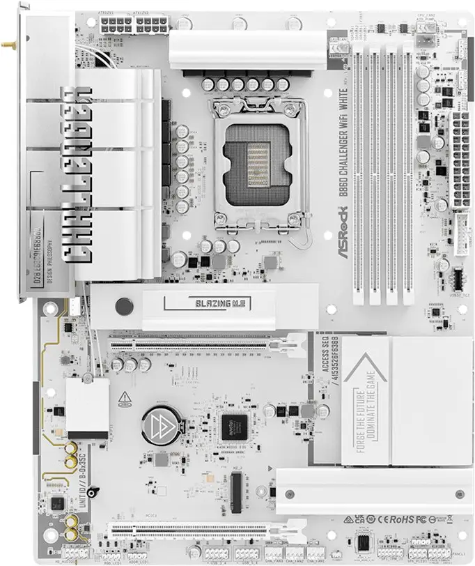 ASRock B860 Challenger WiFi White, 1851 Základní deska Socket (PC) Intel® 1851 Tvarový faktor ATX ASRock B860 Challenger WiFi White, 1851 Základní deska Socket (PC) Intel® 1851 Tvarový faktor ATX