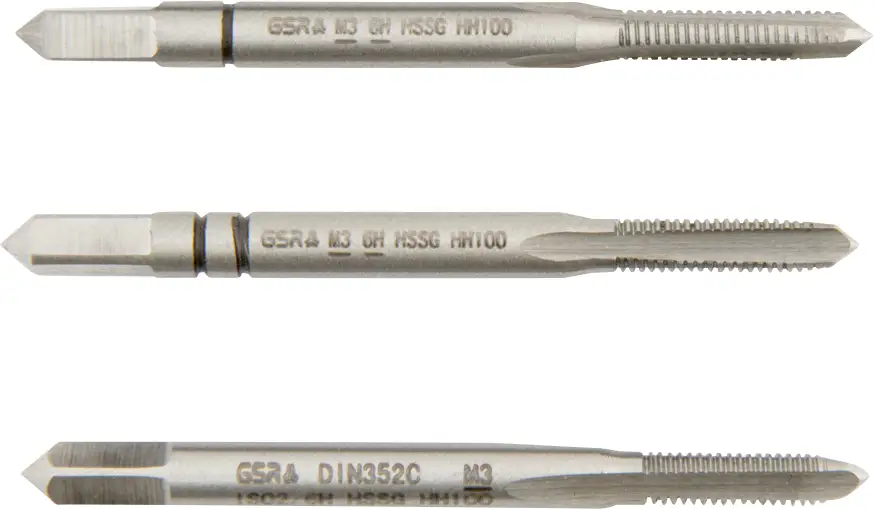 GSR B00105130 ruční závitník metrický M3 DIN 352 HSS-G 3 ks GSR B00105130 ruční závitník metrický M3 DIN 352 HSS-G 3 ks