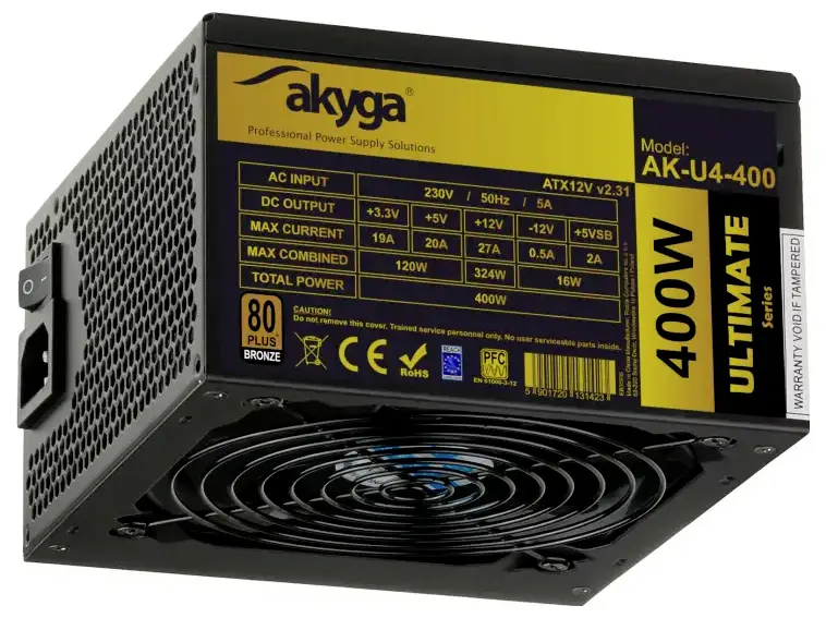 Akyga PC síťový zdroj 400 W ATX 80 PLUS® Bronze Akyga PC síťový zdroj 400 W ATX 80 PLUS® Bronze