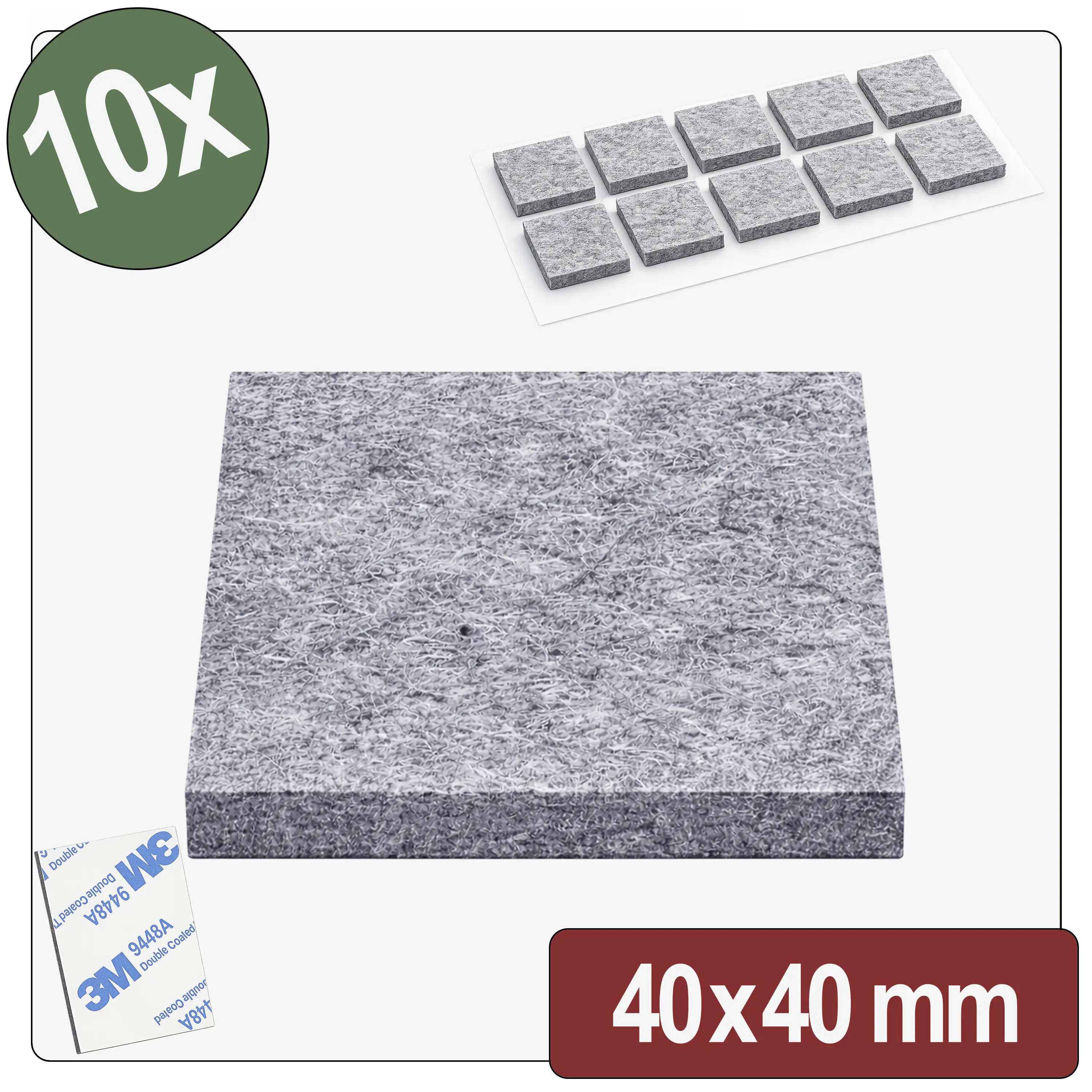 Quadrios 26SA112 Filcová podložka samolepicí, kulatá šedá (Ø x v) 40 mm x 4 mm 10 ks Package