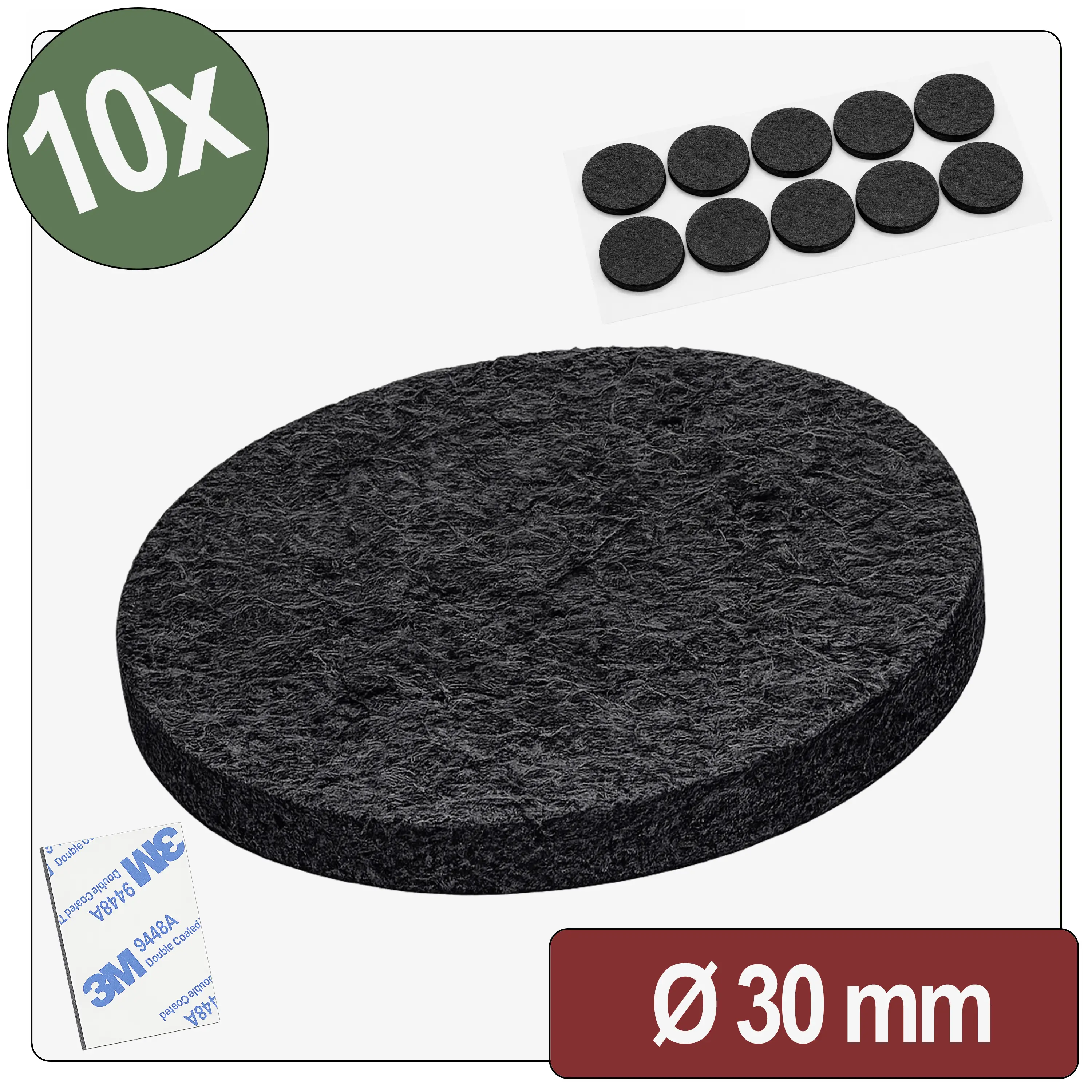 Quadrios 26SA128 Filcová podložka samolepicí, kulatá černá (Ø x v) 30 mm x 4 mm 10 ks Quadrios 26SA128 Filcová podložka samolepicí, kulatá černá (Ø x v) 30 mm x 4 mm 10 ks