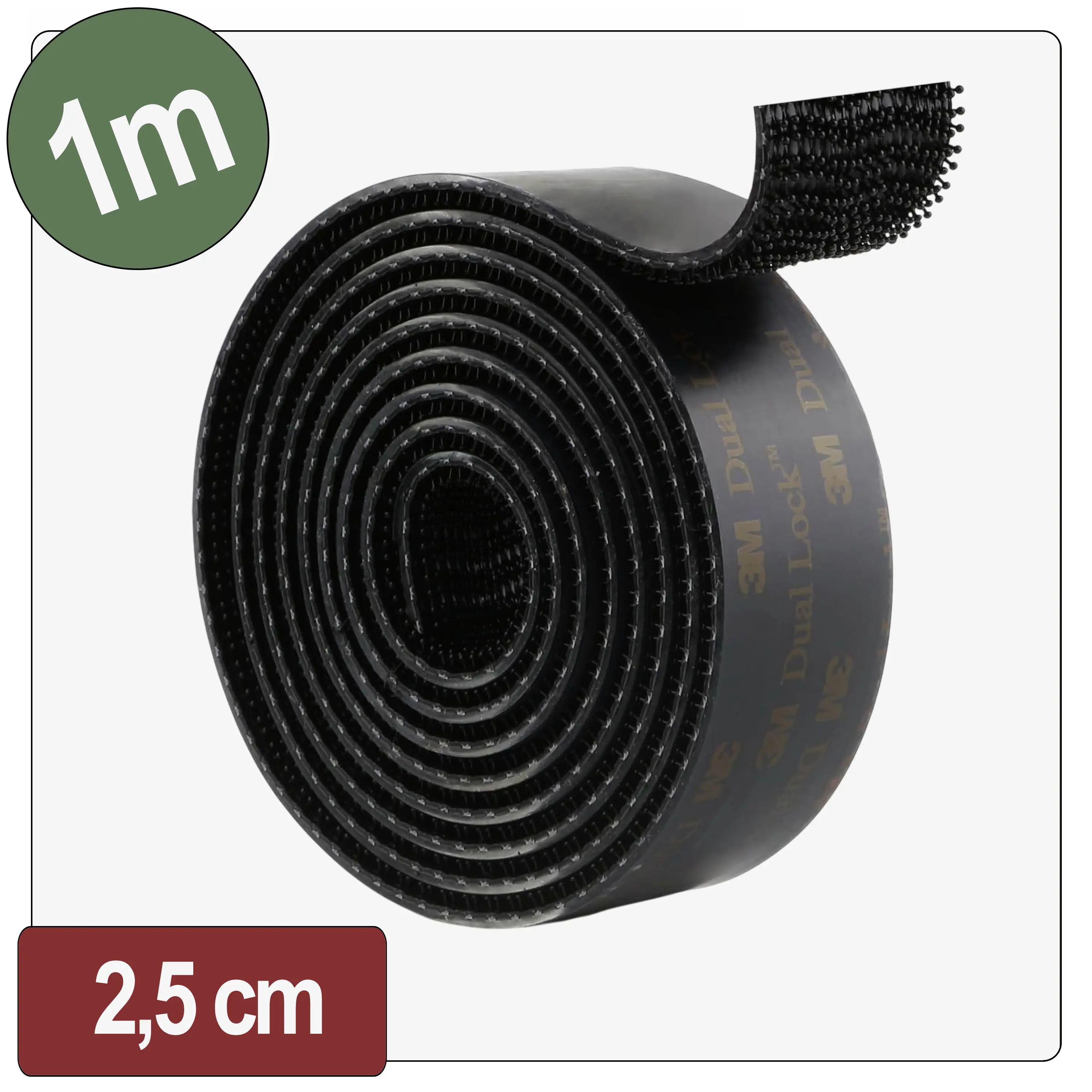 Quadrios 26CA808 pásek se suchým zipem, kulaté hlavičky, (d x š) 1 m x 25 mm, černá, 1 m