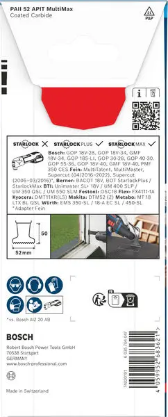 Bosch Accessories 2608902073 2608902073 Karbidy Multifunkční pilový list 52 mm 1 ks